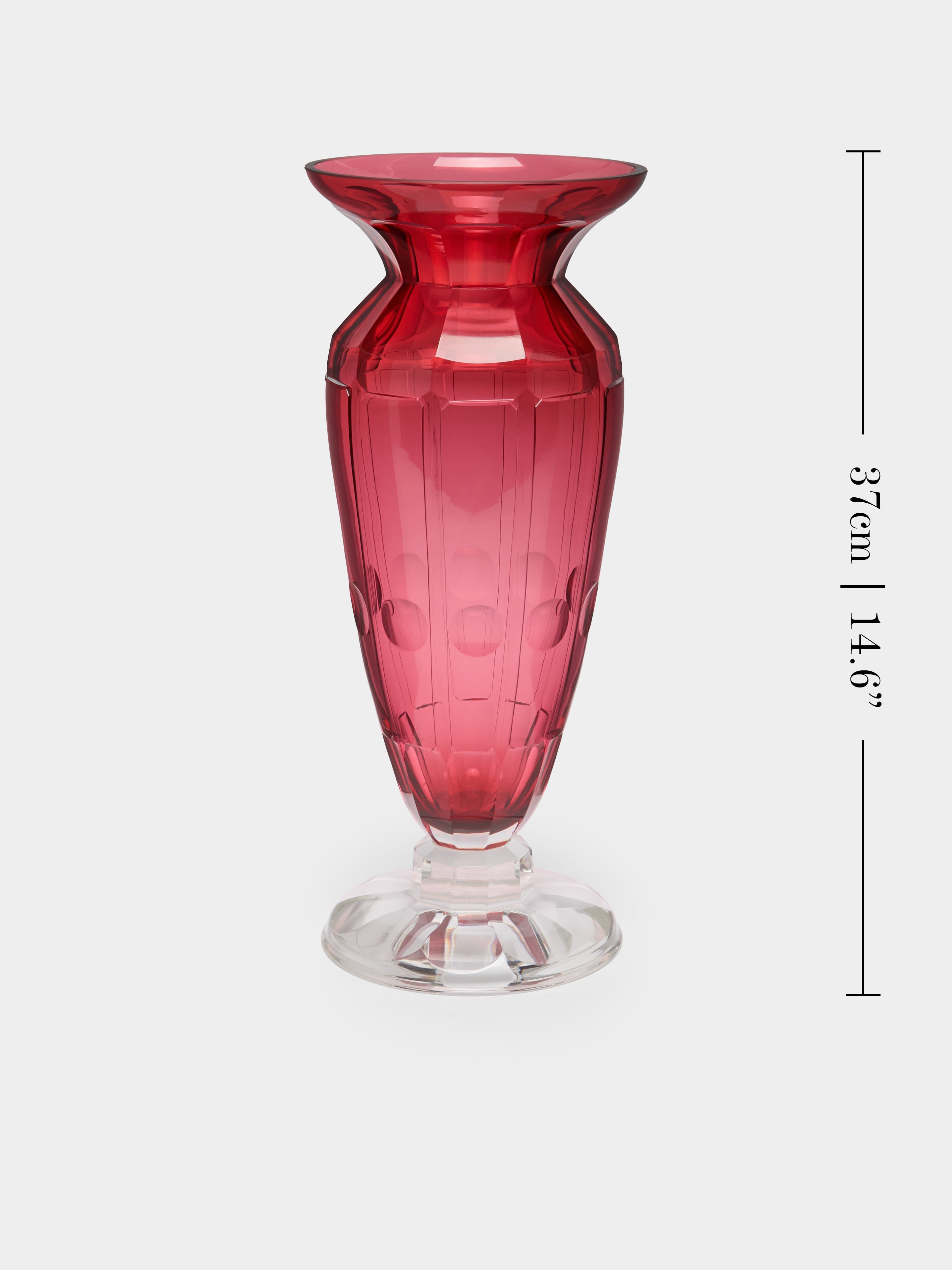 1930s Moser Cut Crystal Vase (14.5in/37cm)