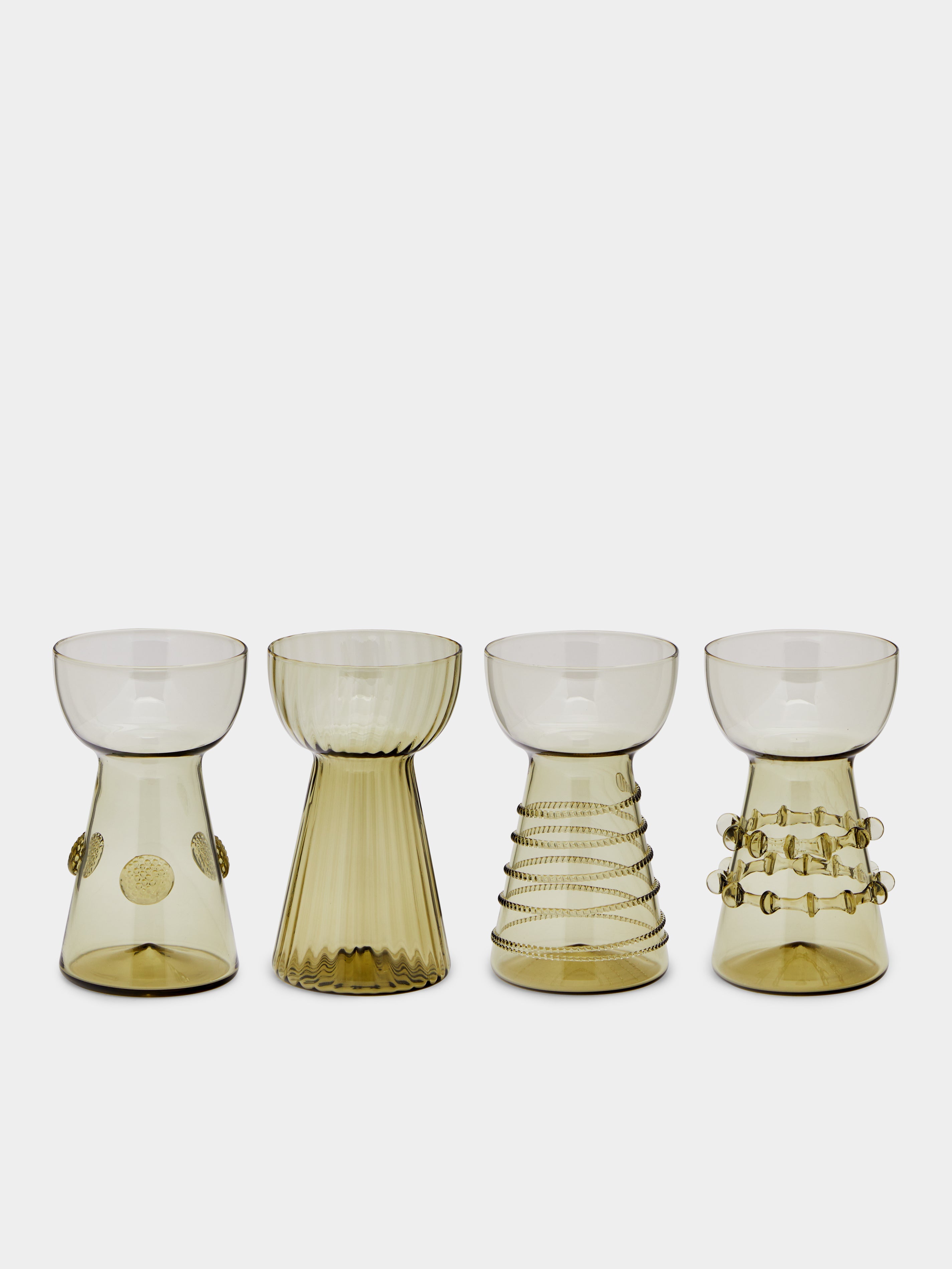 Hand-Blown Glass Bud Vases – 5in/13cm (Set of 4)