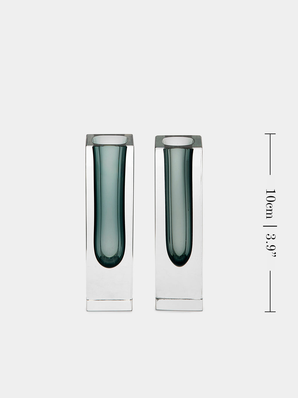 1970s Sommerso Murano Glass Bud Vases – 4in/10cm (Set of 2)