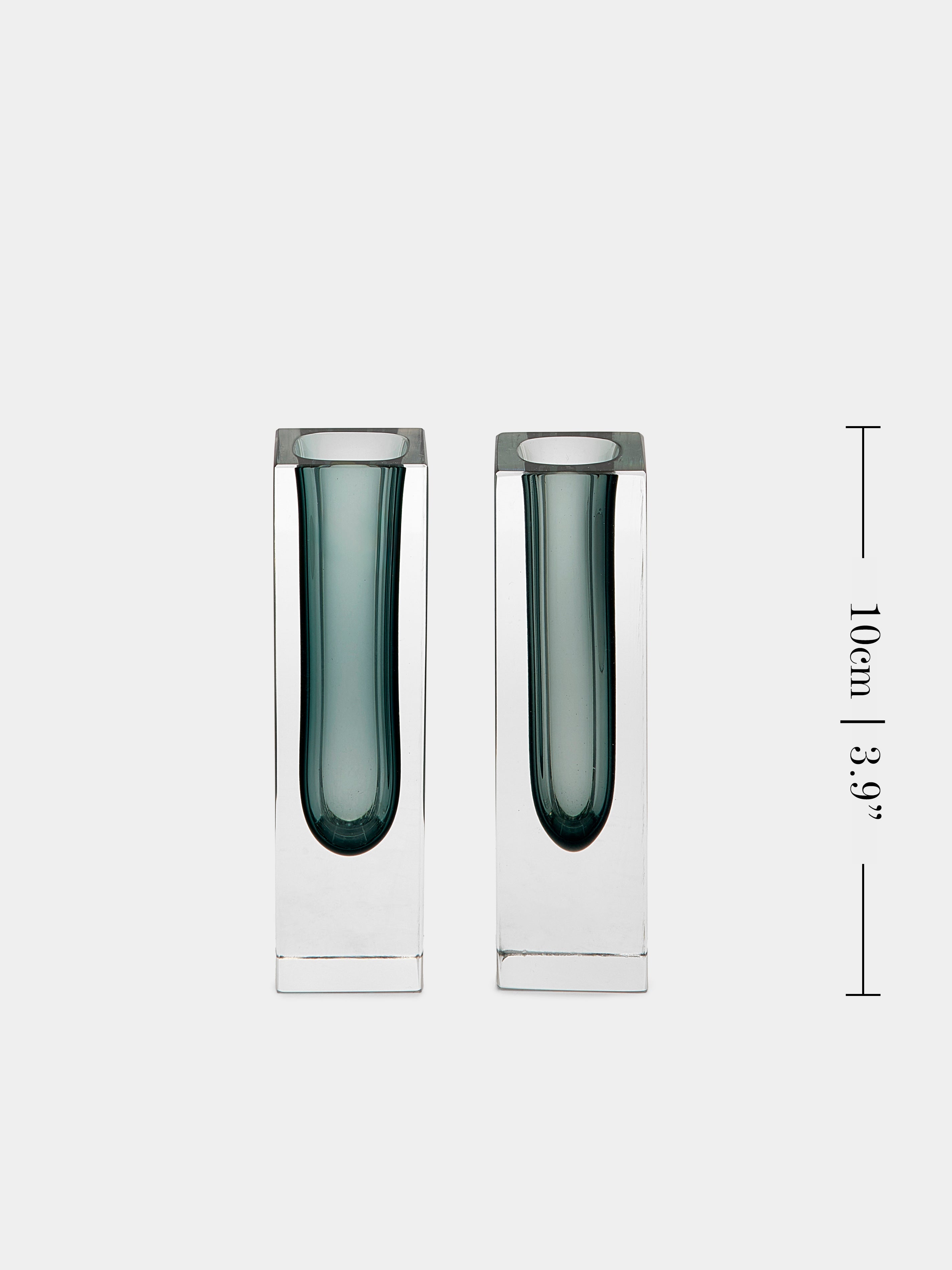 1970s Sommerso Murano Glass Bud Vases – 4in/10cm (Set of 2)