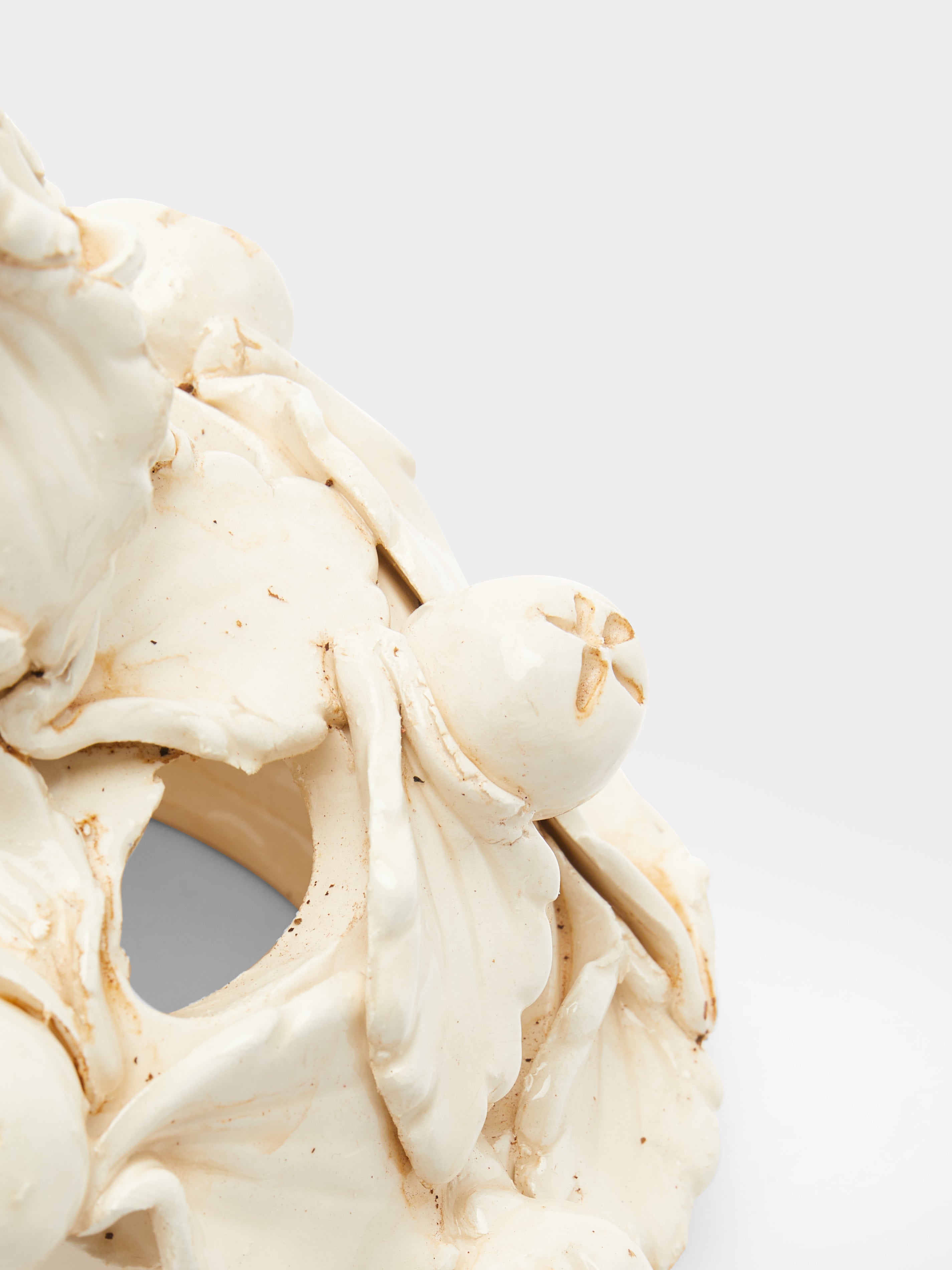 1940s Floral Relief Ceramic Vases (Set of 2)