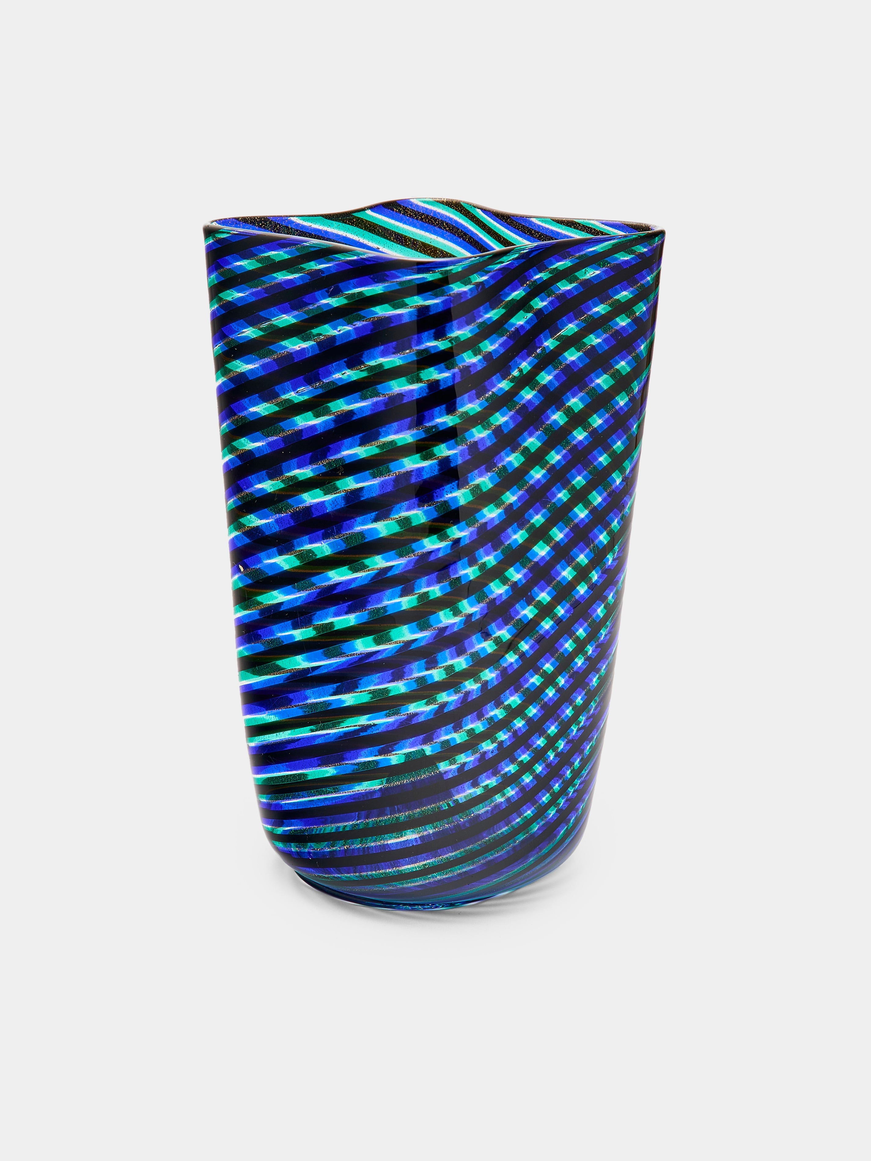 1960s Ercole Barovier Spira Aurata Murano Glass Vase (8in/21cm)