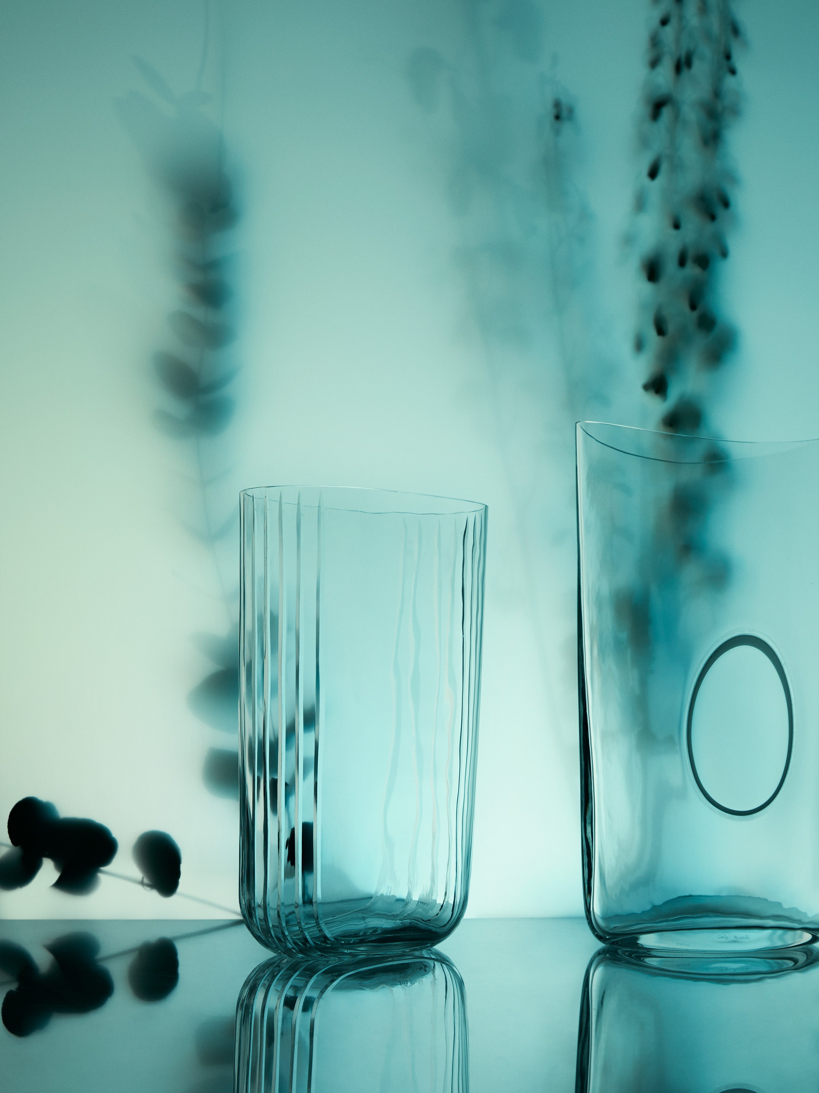 Ovale Tagli Hand-Blown Murano Glass Vase (11in/28cm)