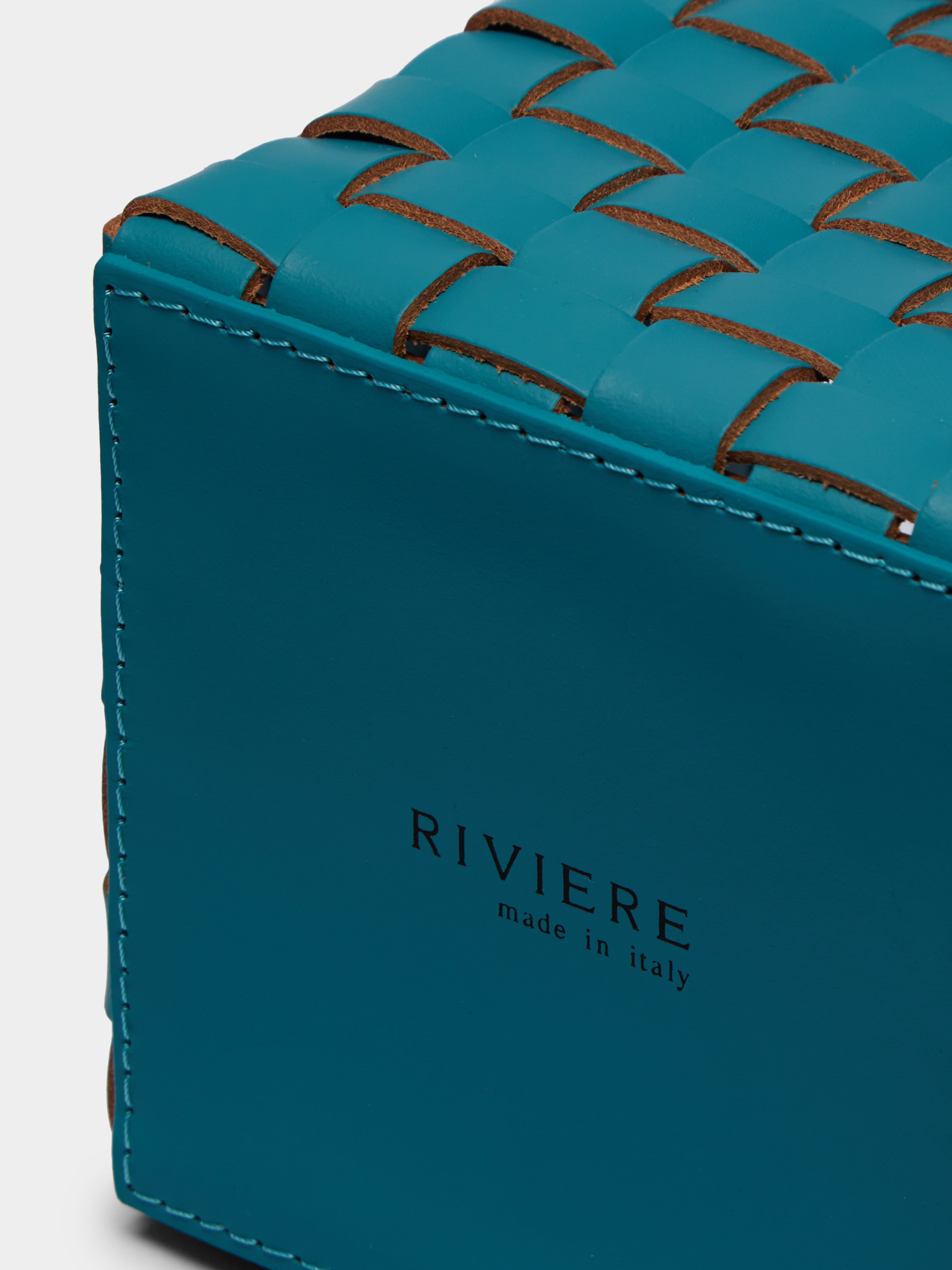 Woven Leather Tissue Box