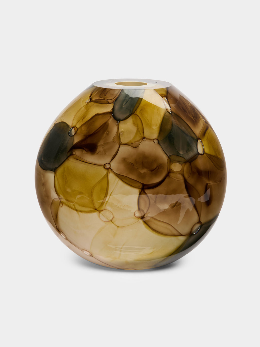 Aquarelle Hand-Blown Glass Round Vase (12.5in/32cm)