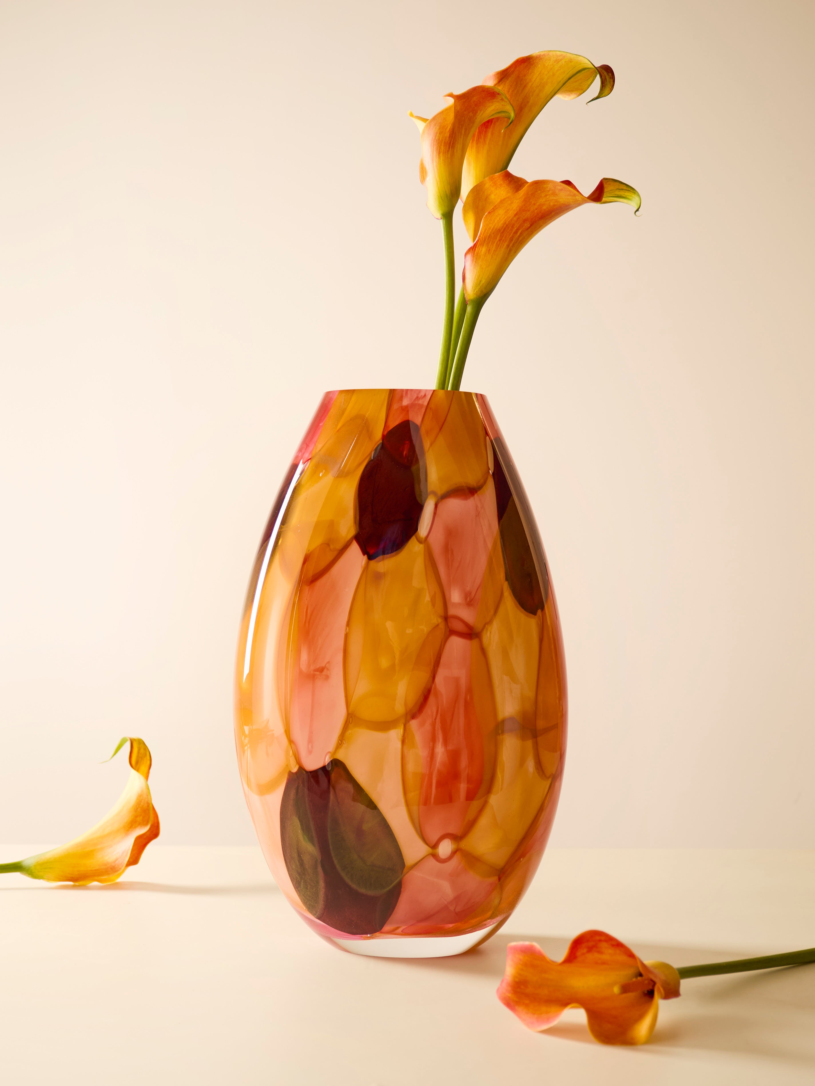 Aquarelle Hand-Blown Glass Vase (17.5in/44cm)