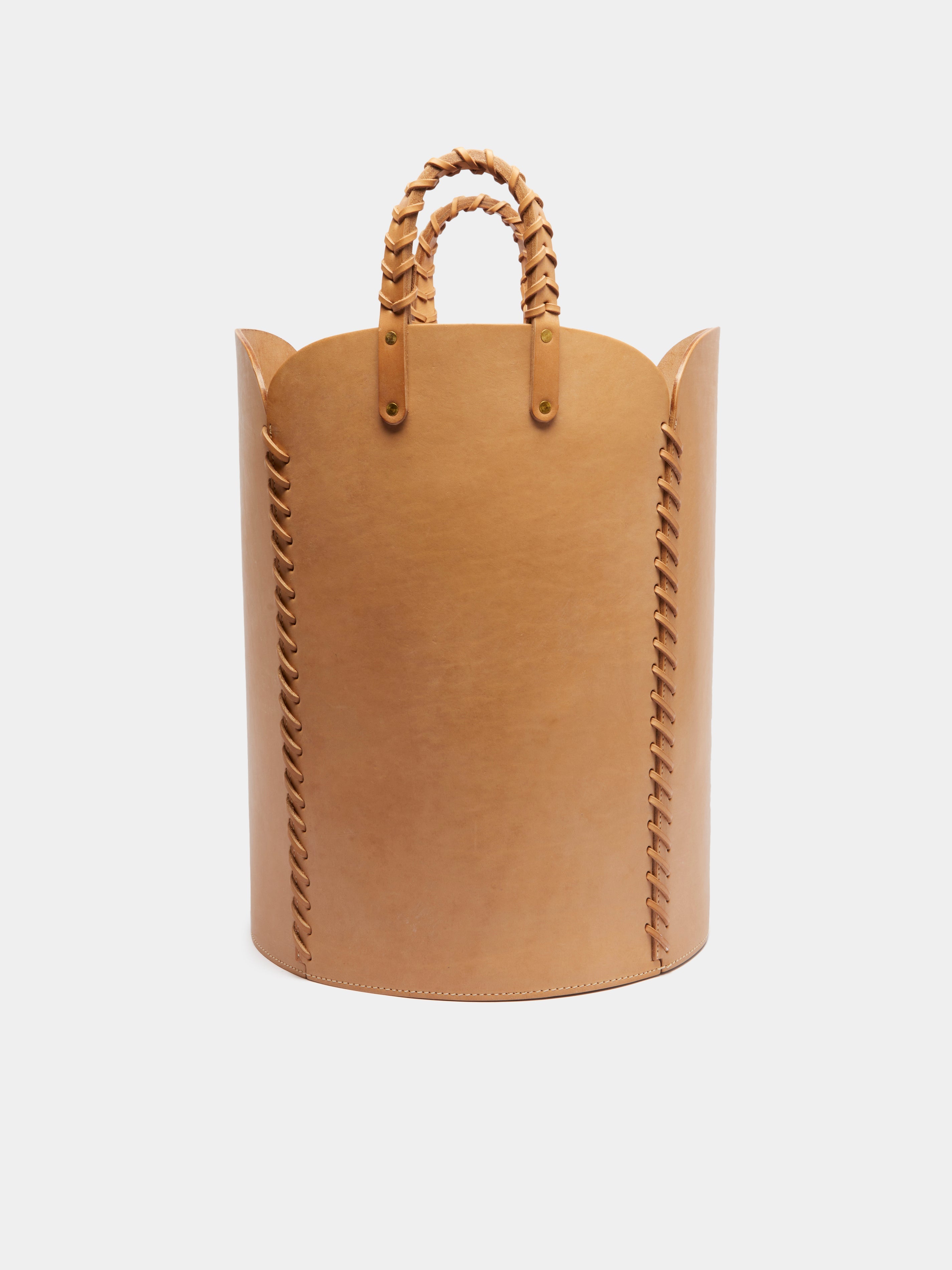 Woven Leather Basket