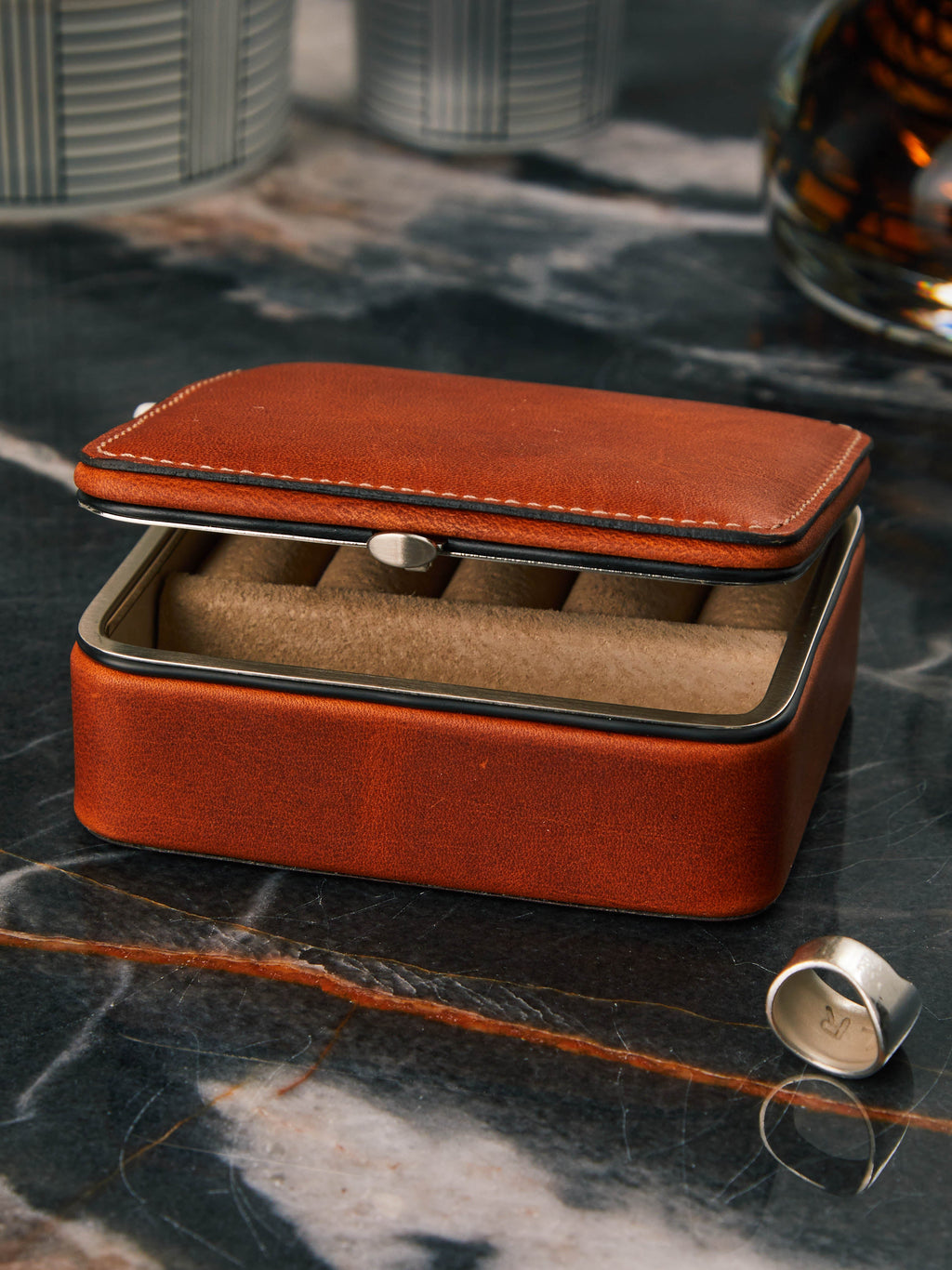 Leather Travel Jewelry Box