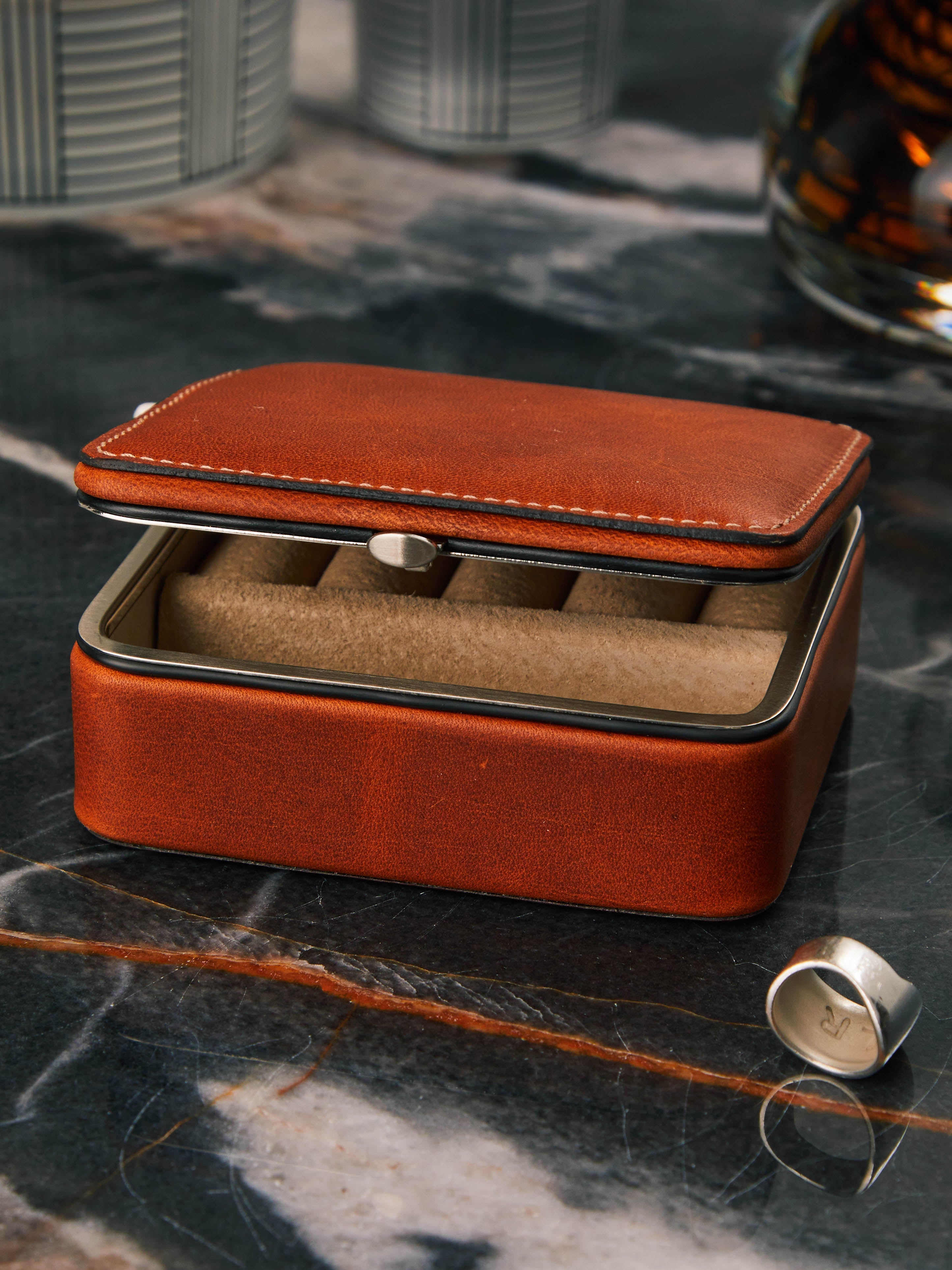 Leather Travel Jewelry Box