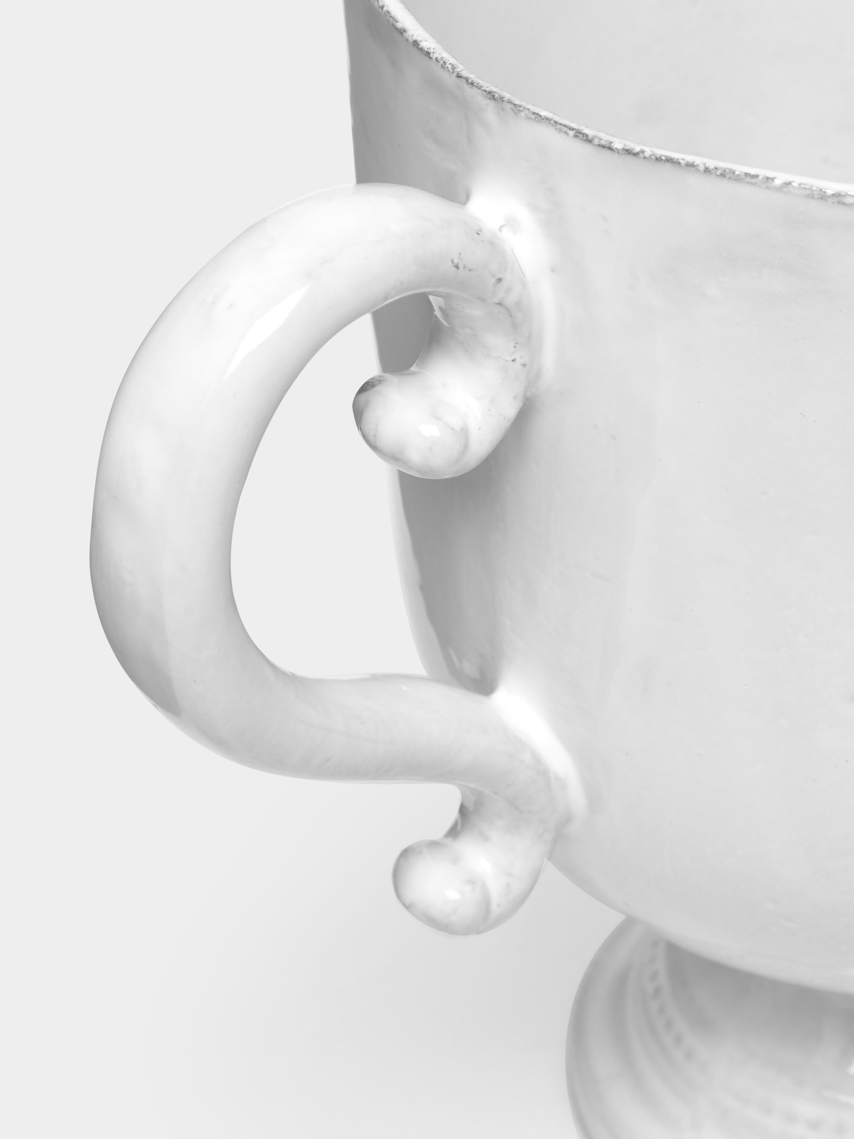 Folk Hand-Glazed Ceramic Vase (8in/20.5cm)