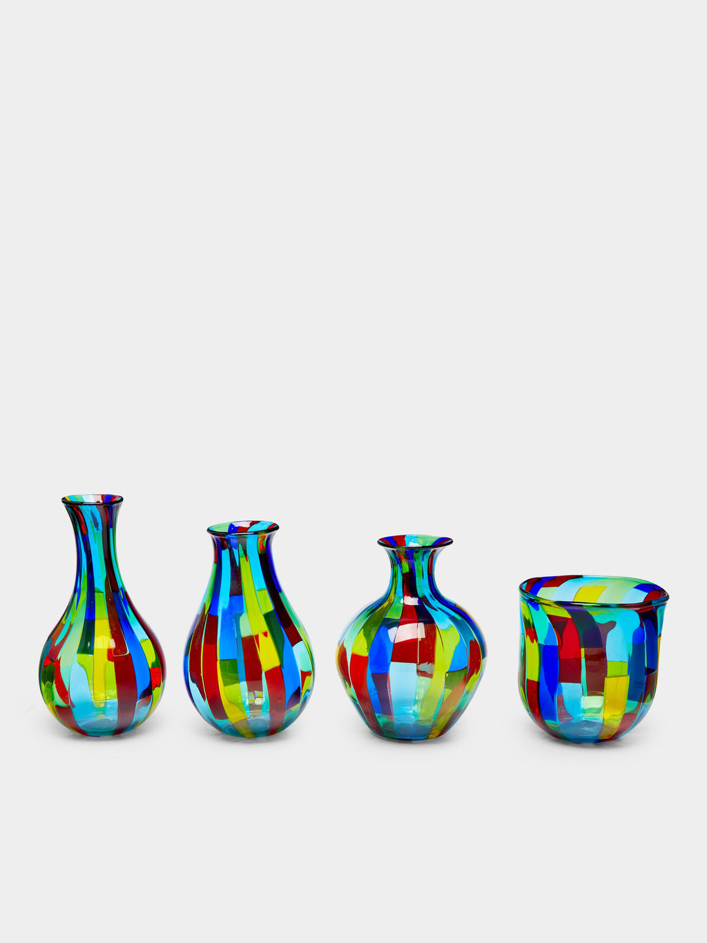 Acquamarina Hand-Blown Murano Glass Bud Vases (Set of 4)