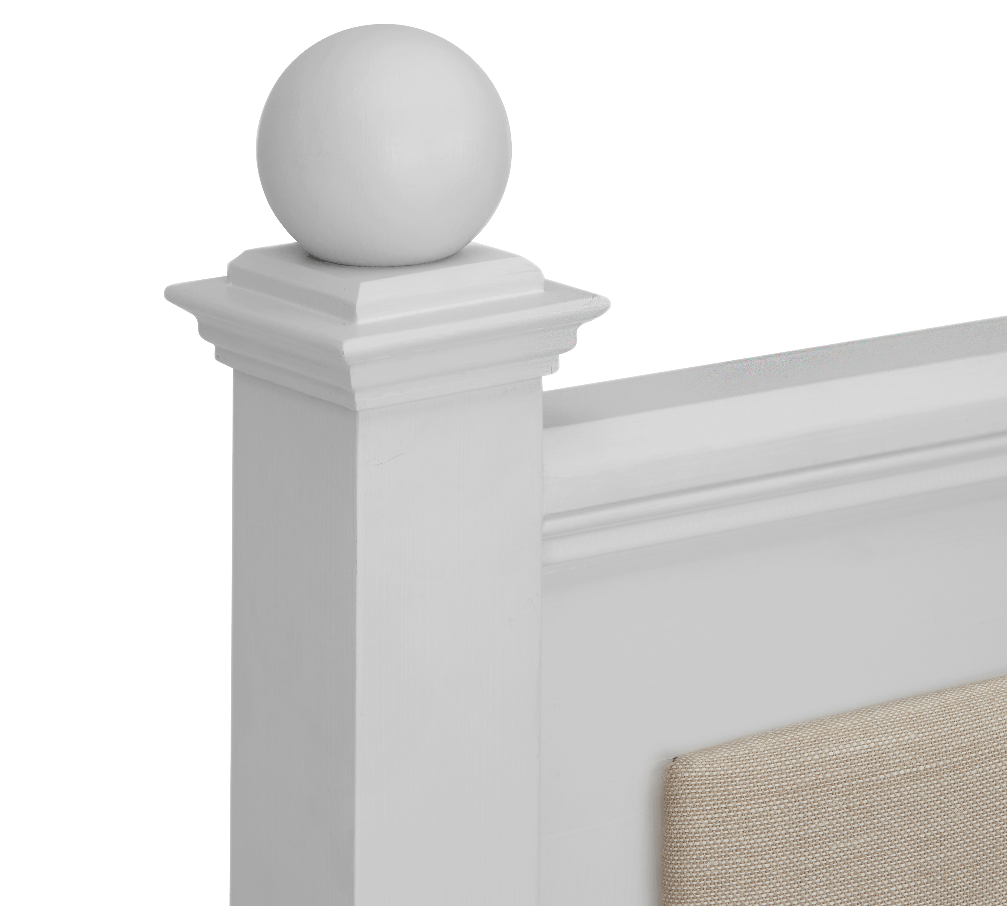 Chichester Single Bed with Upholstered Headboard, Painted