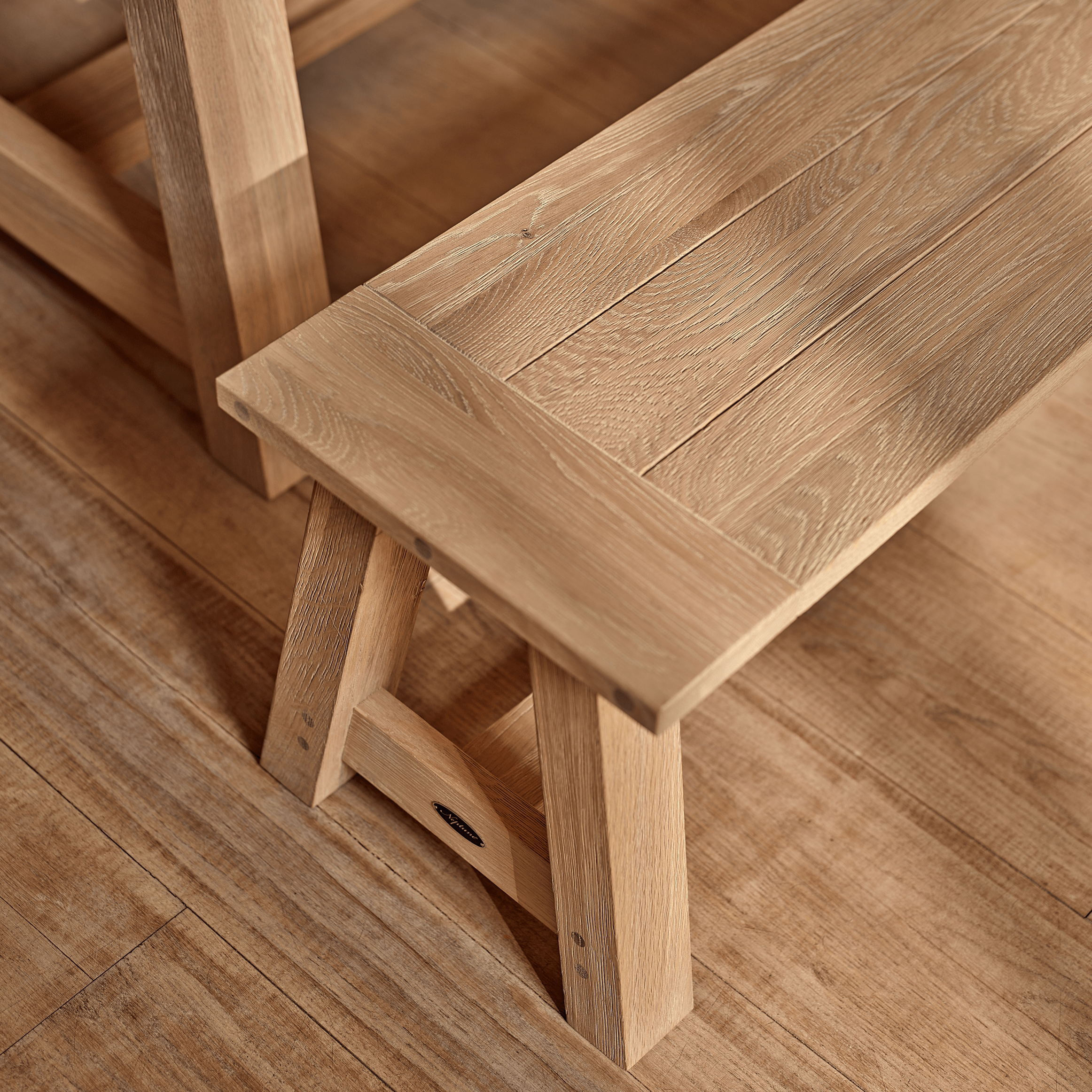 Arundel 3 Seater Oak Dining Bench