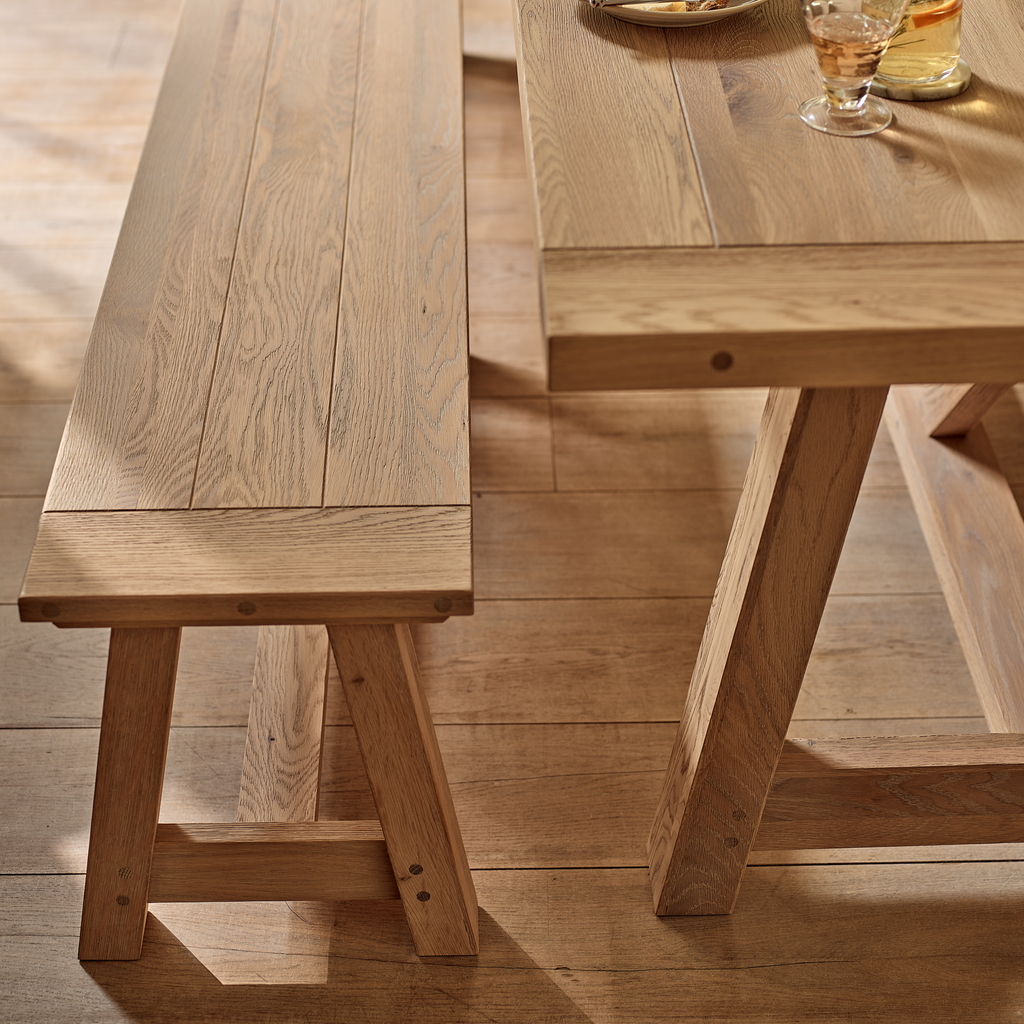 Arundel 3 Seater Oak Dining Bench