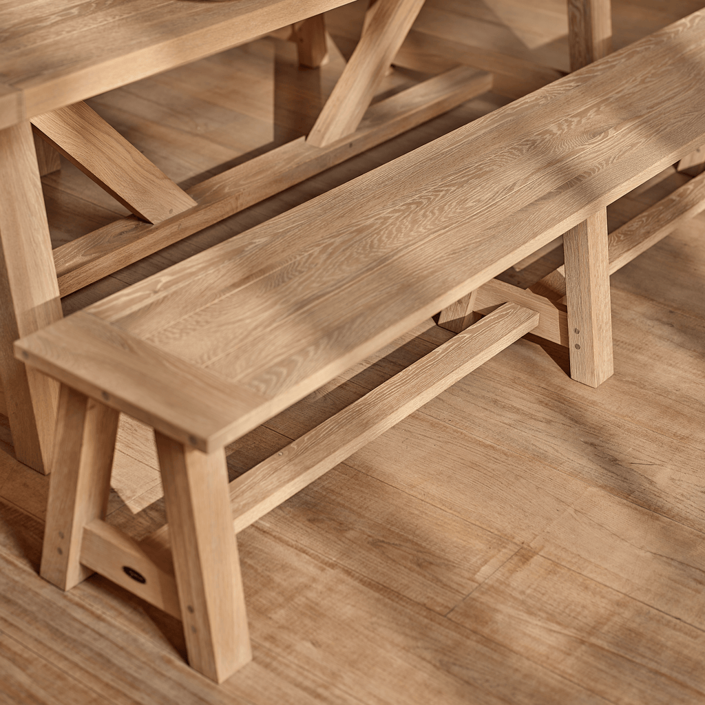 Arundel 3 Seater Oak Dining Bench