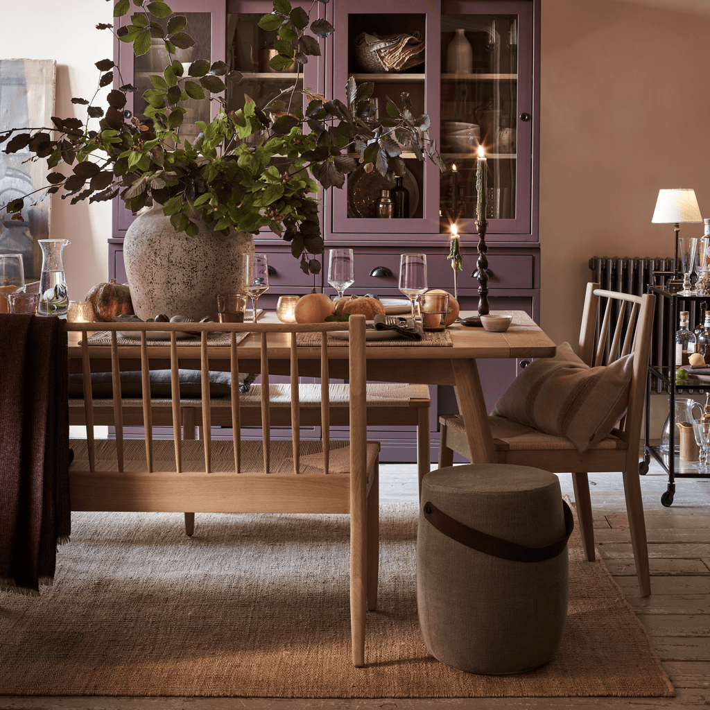 Wycombe 2 Seater Oak Dining Bench with Back