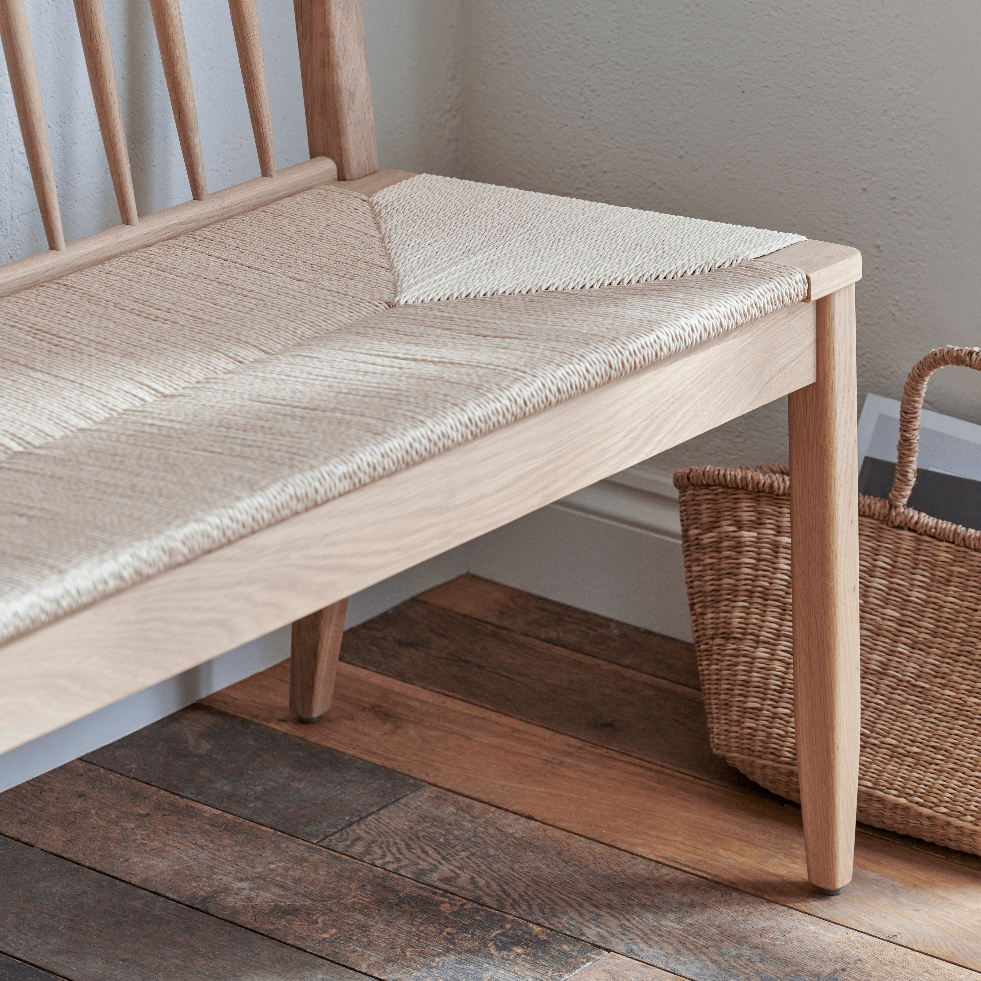 Wycombe 2 Seater Oak Dining Bench with Back