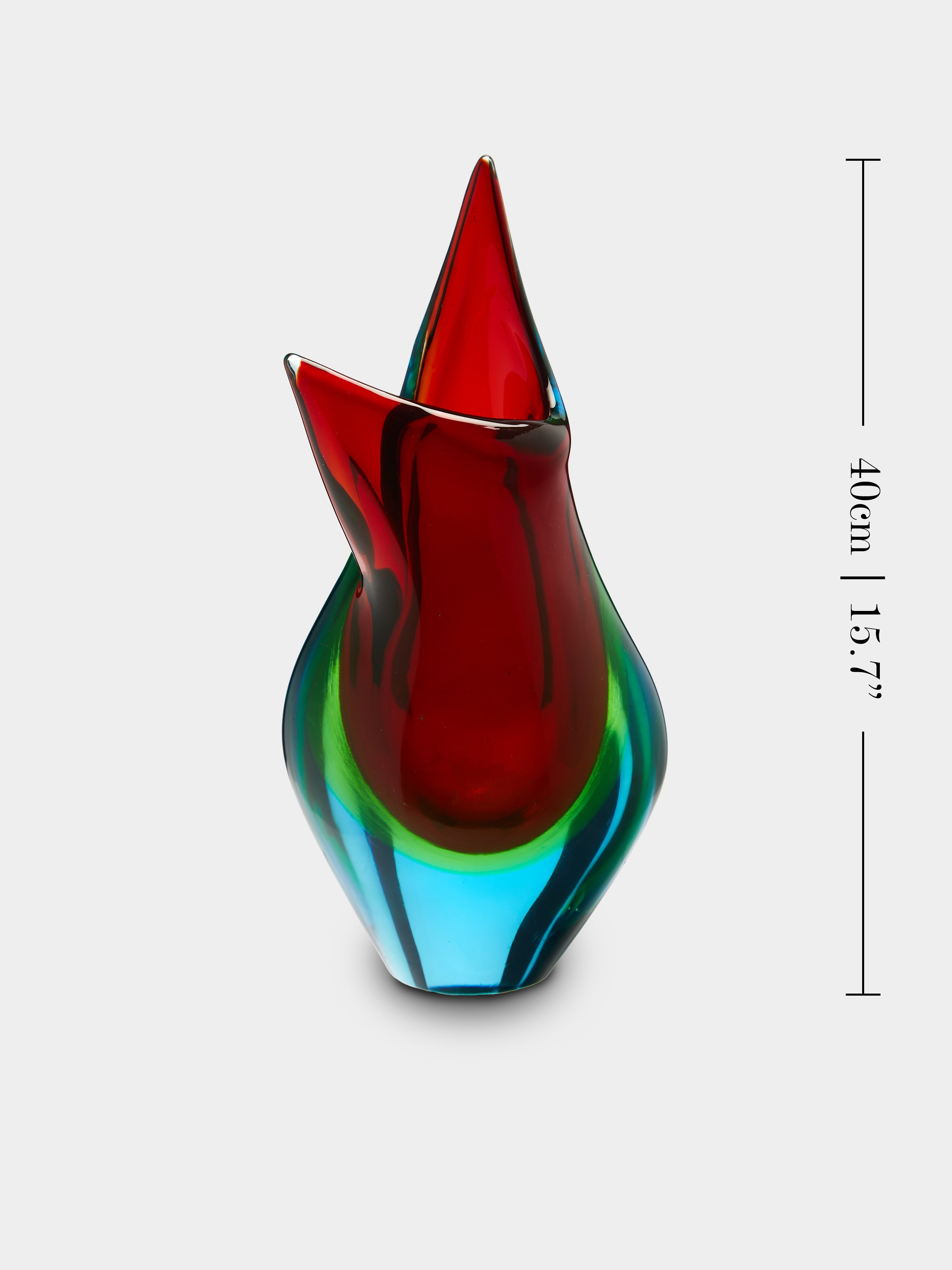 1950s Murano Glass Asymmetric Vase (15.5in/40cm)