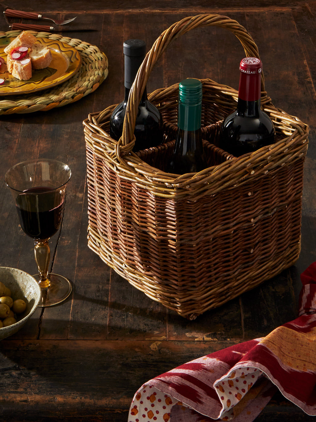 Handwoven Willow Bottle Carrier