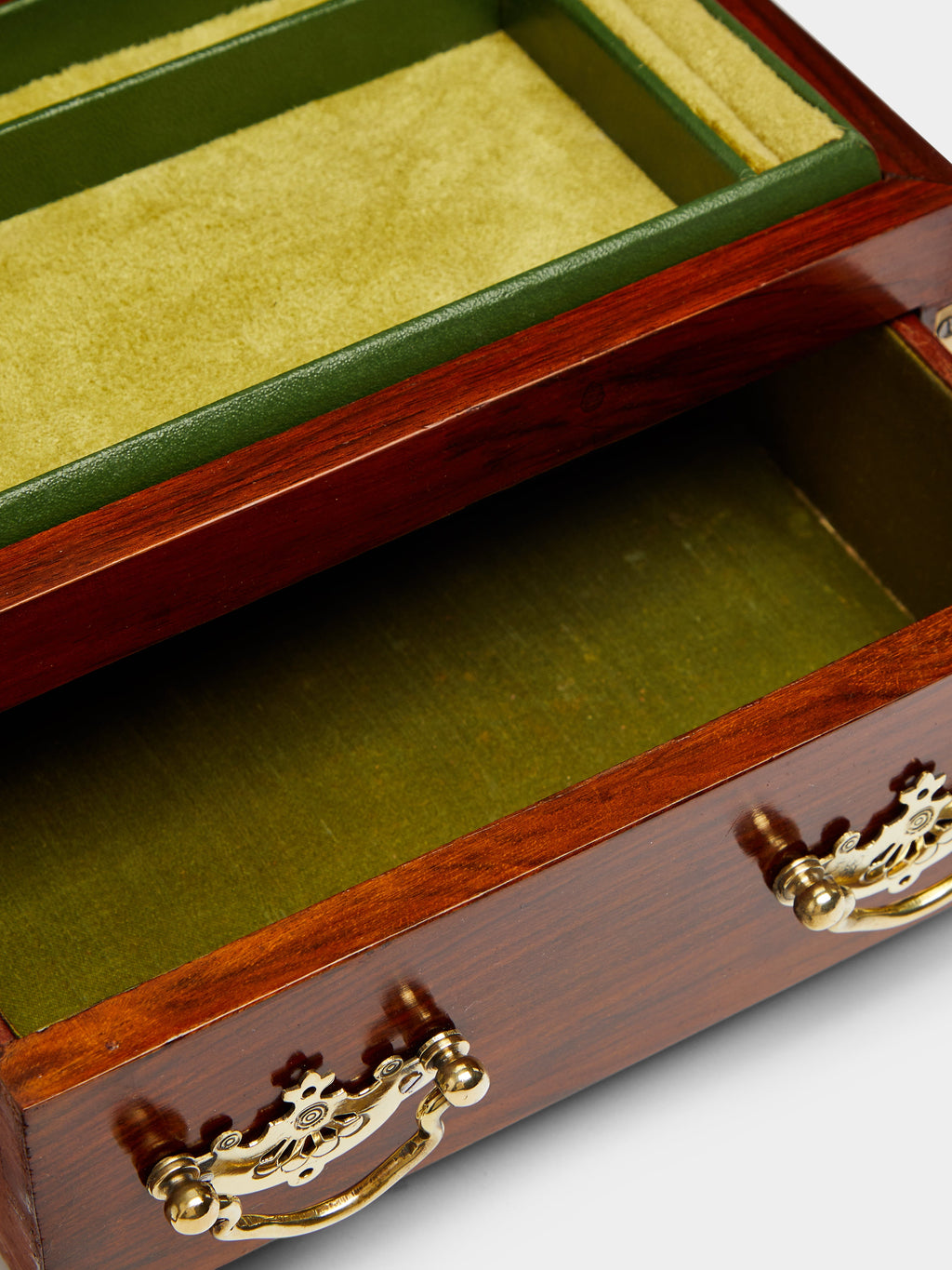 1890 Walnut and Brass Jewelry Box