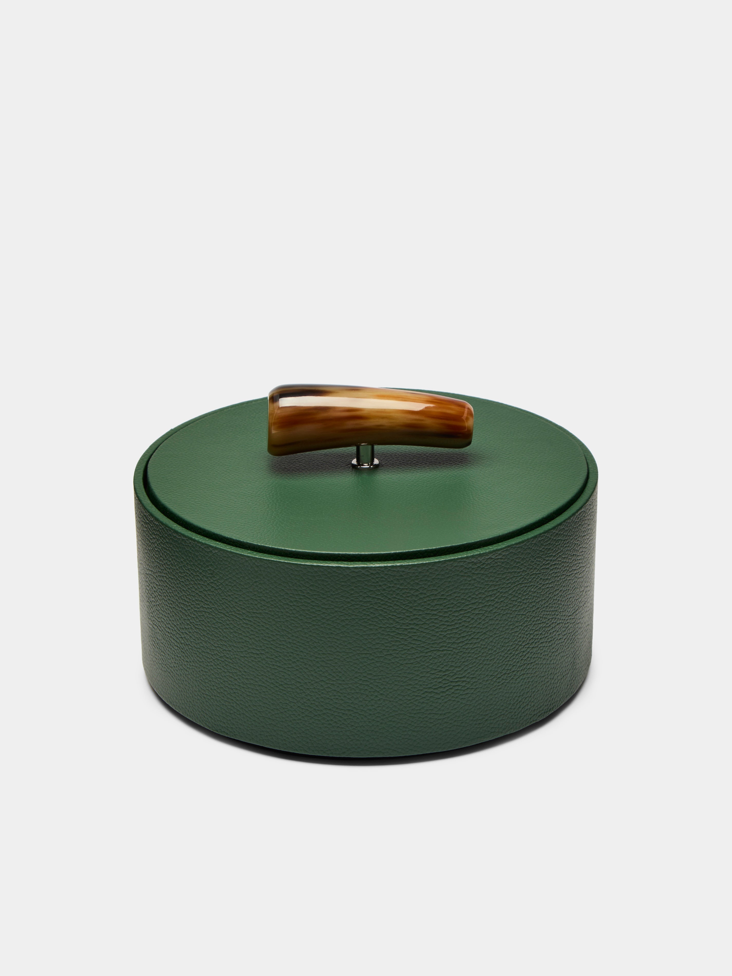 Leather and Zebu Horn Short Box