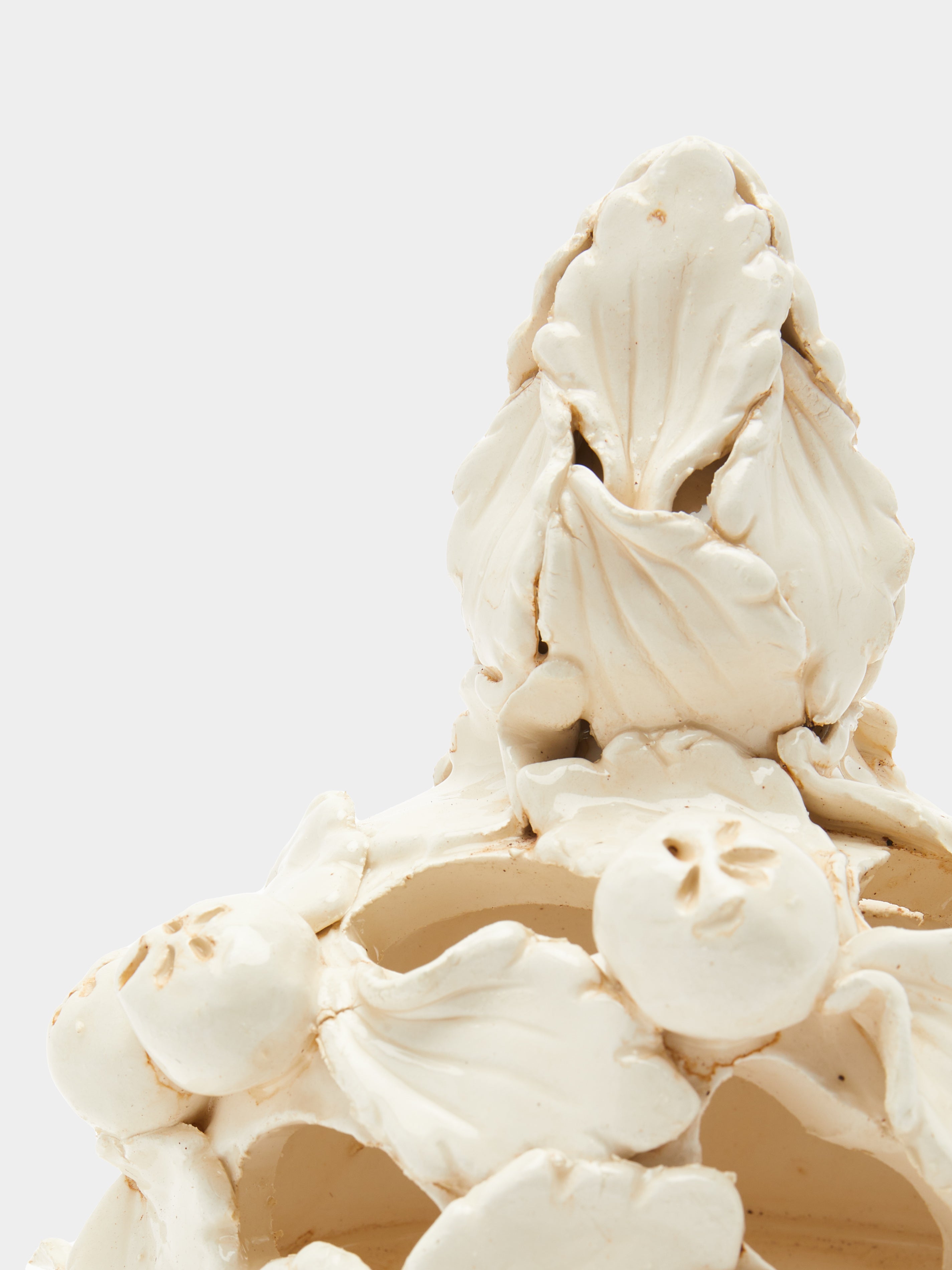 1940s Floral Relief Ceramic Vases (Set of 2)