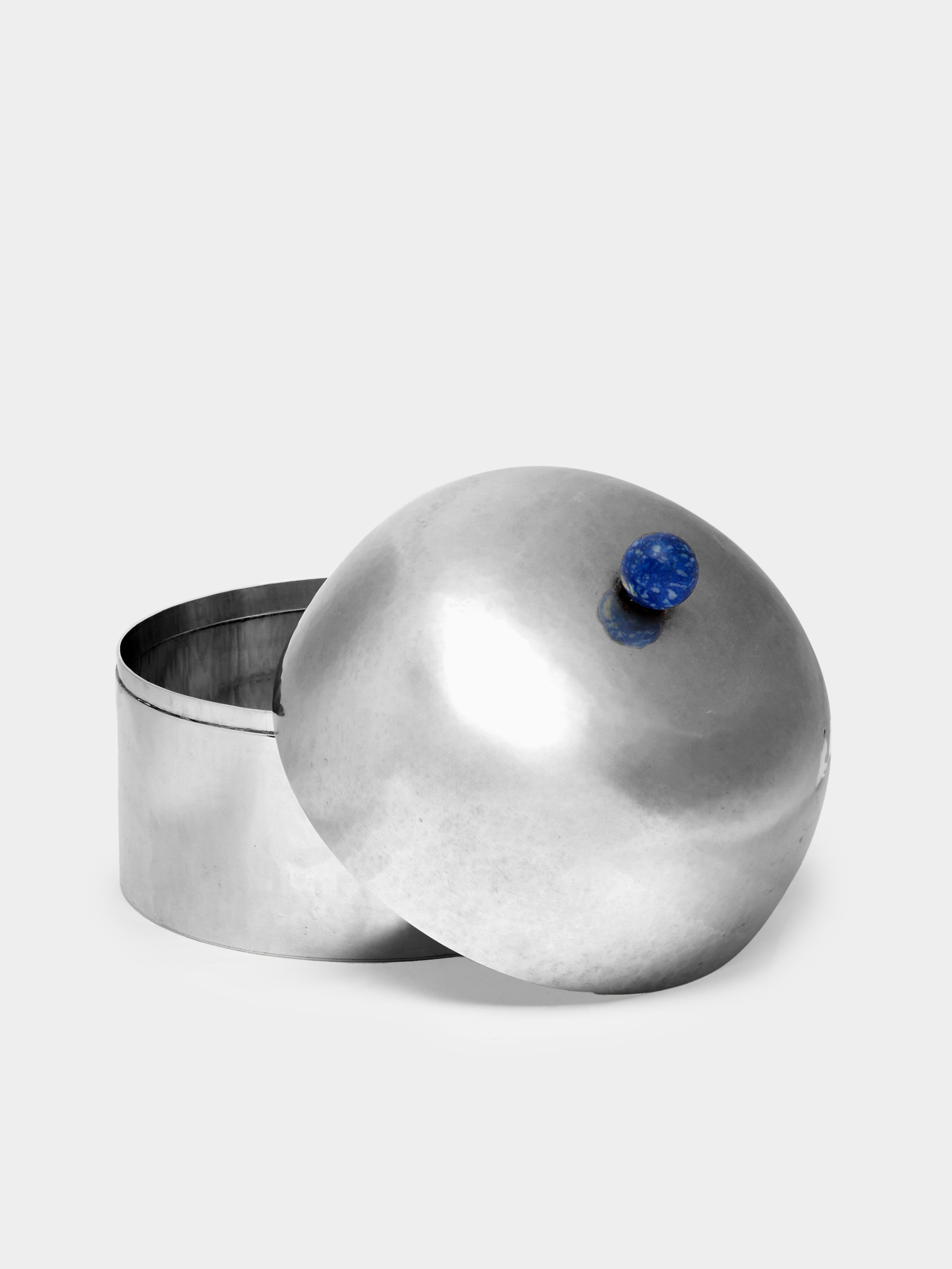 1980s Daniela Vettori Sterling Silver and Lapis Lazuli Box
