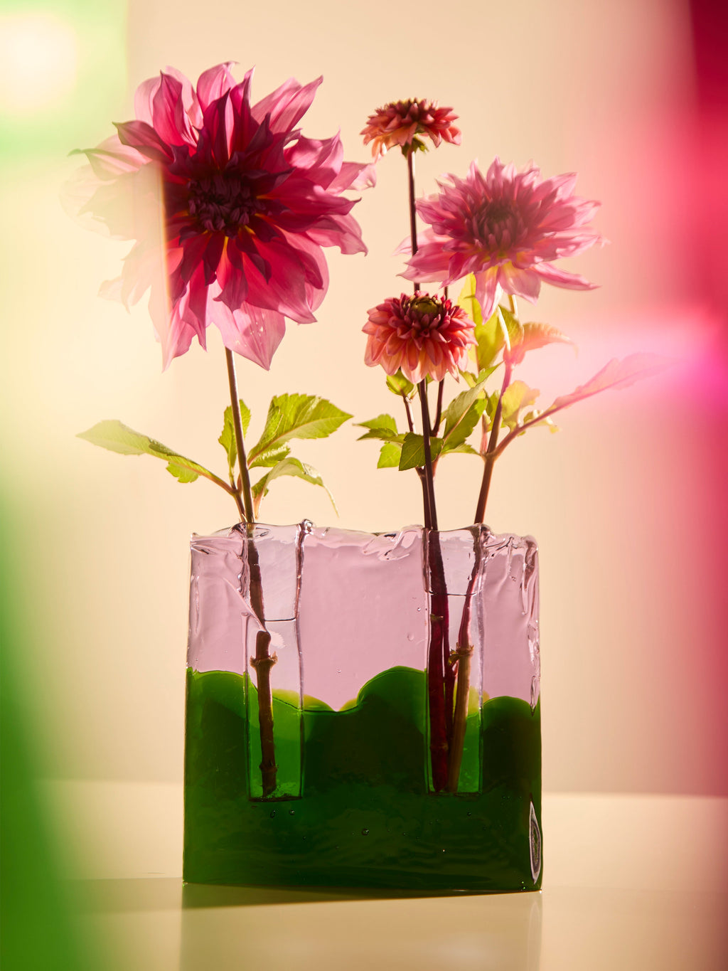 1967 Fulvio Bianconi Murano Glass Double Bud Vase (8in/20cm)