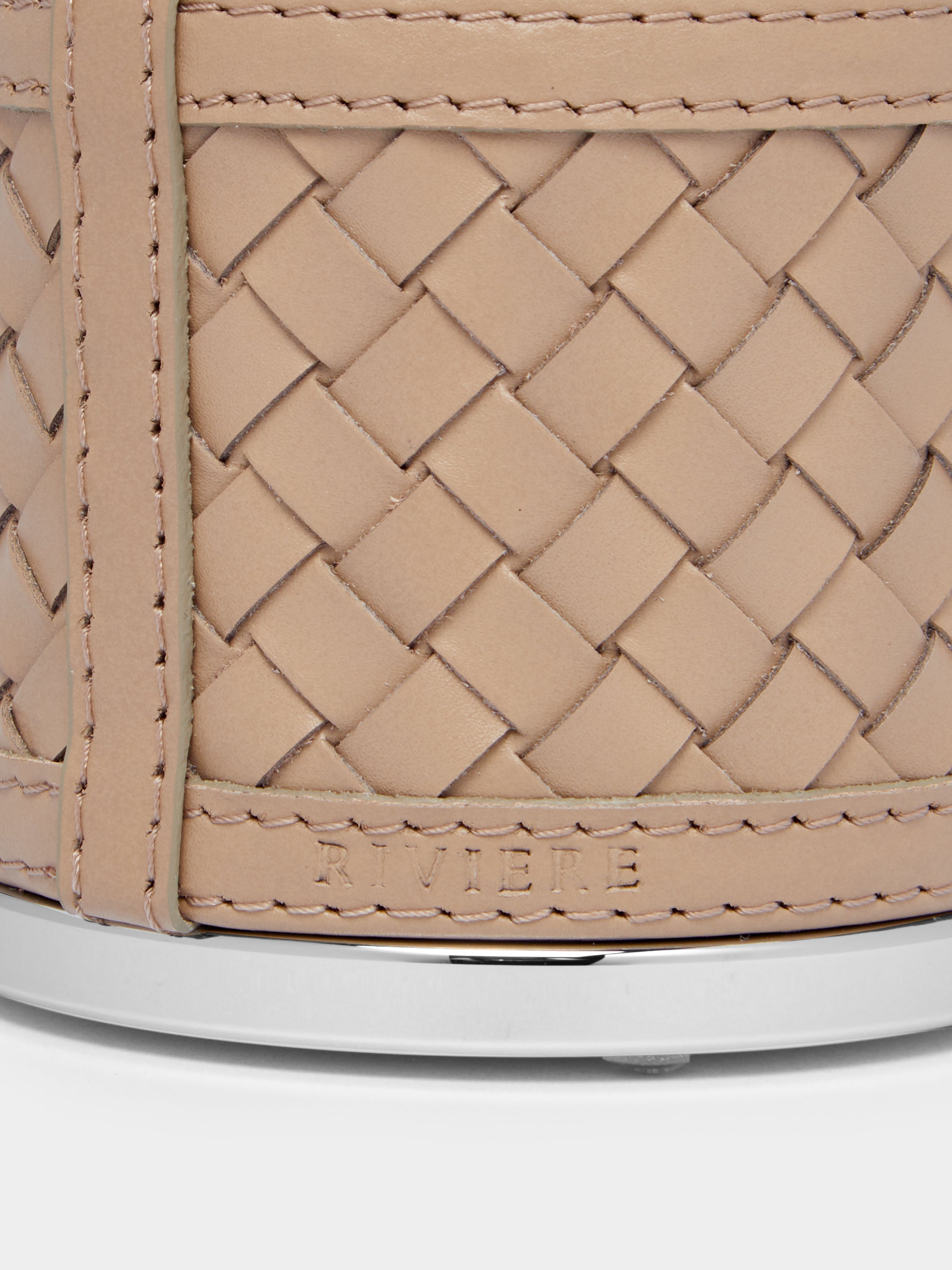 Woven Leather Lidded Box