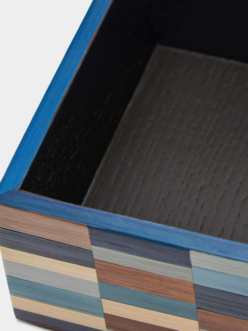 Subway Weave Rye Straw Inlay Wood Box