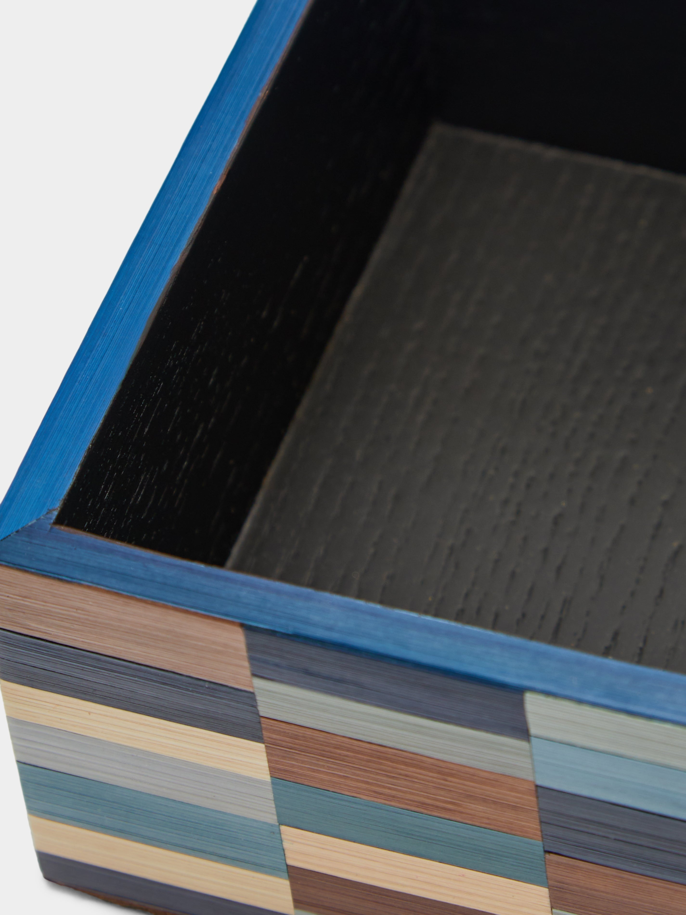 Subway Weave Rye Straw Inlay Wood Box