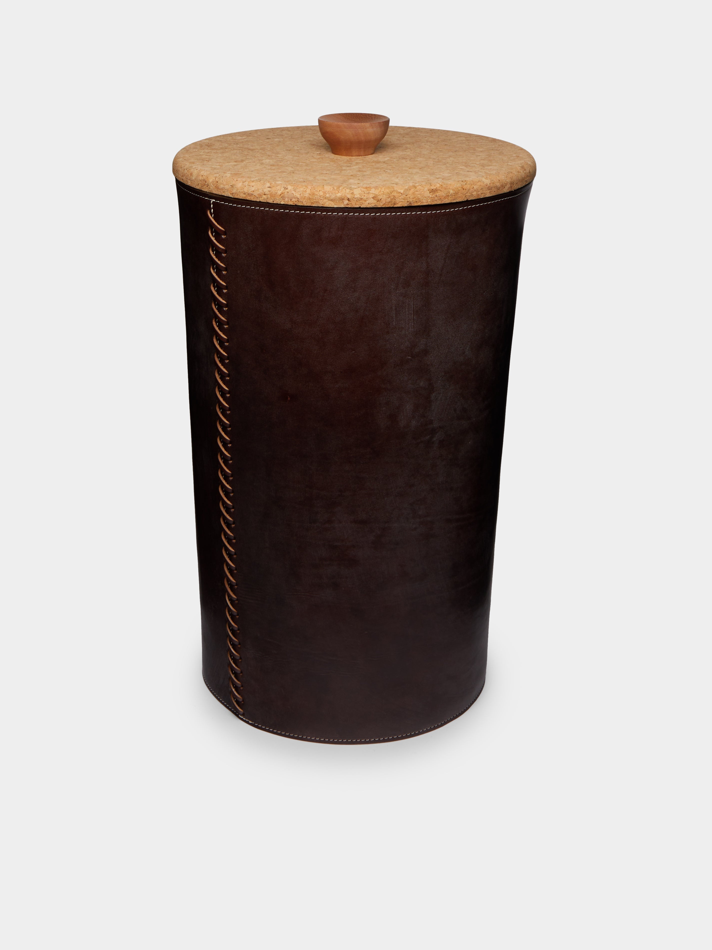 Pithos Leather Laundry Basket