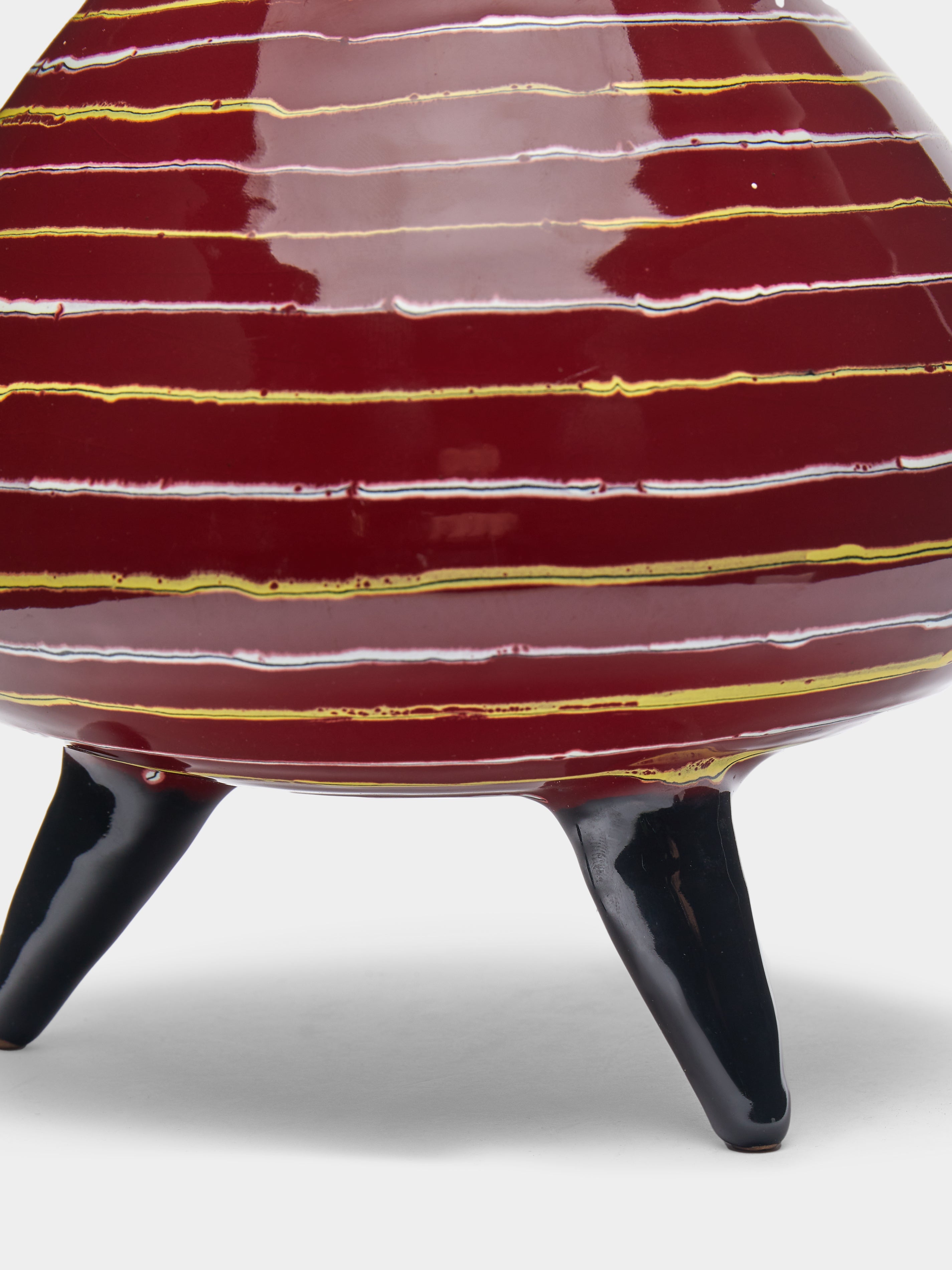 Mid-Century Italian Ceramic Footed Vase (15.5in/40cm)