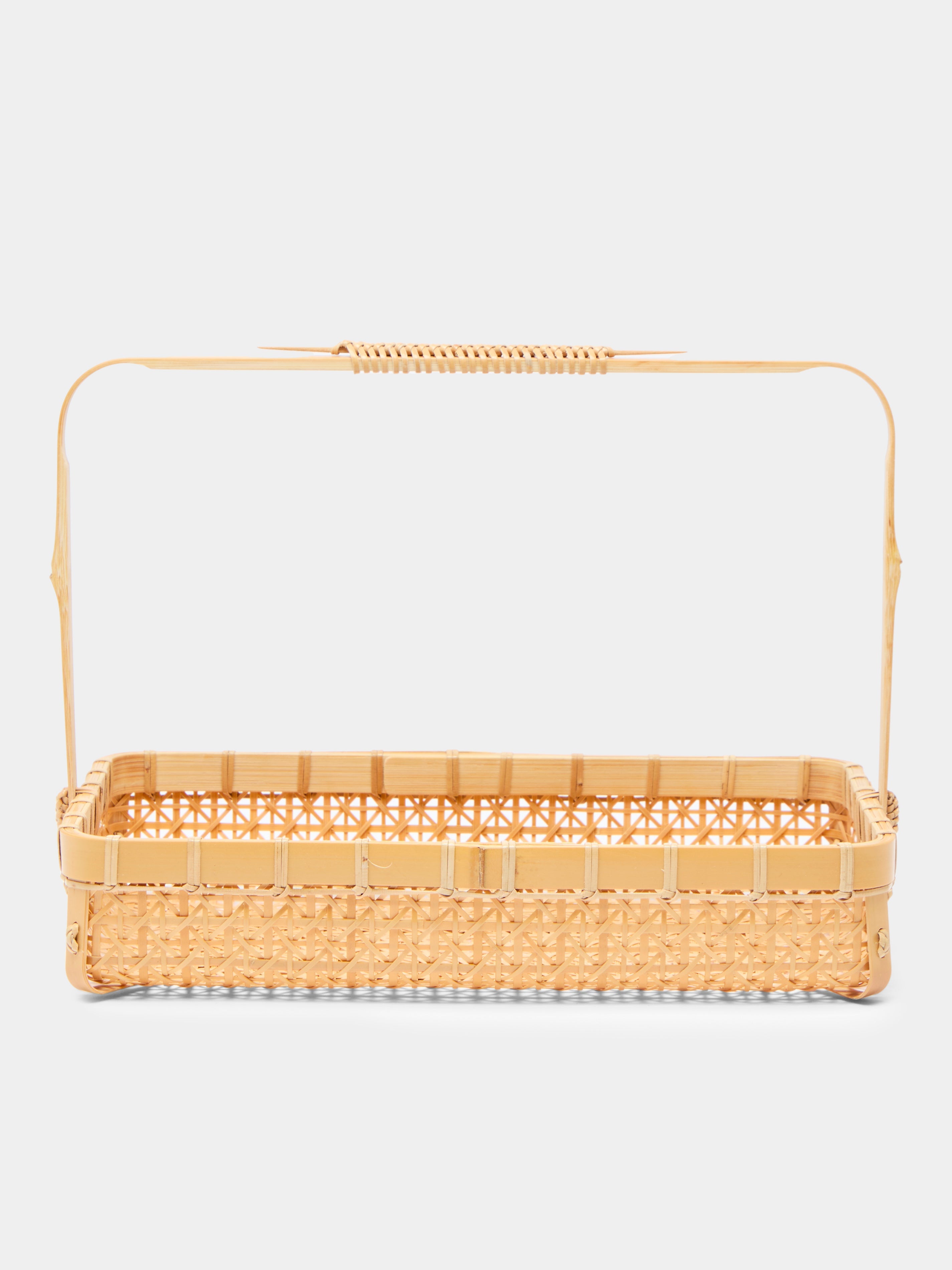 Handwoven Bamboo Basket with Handles