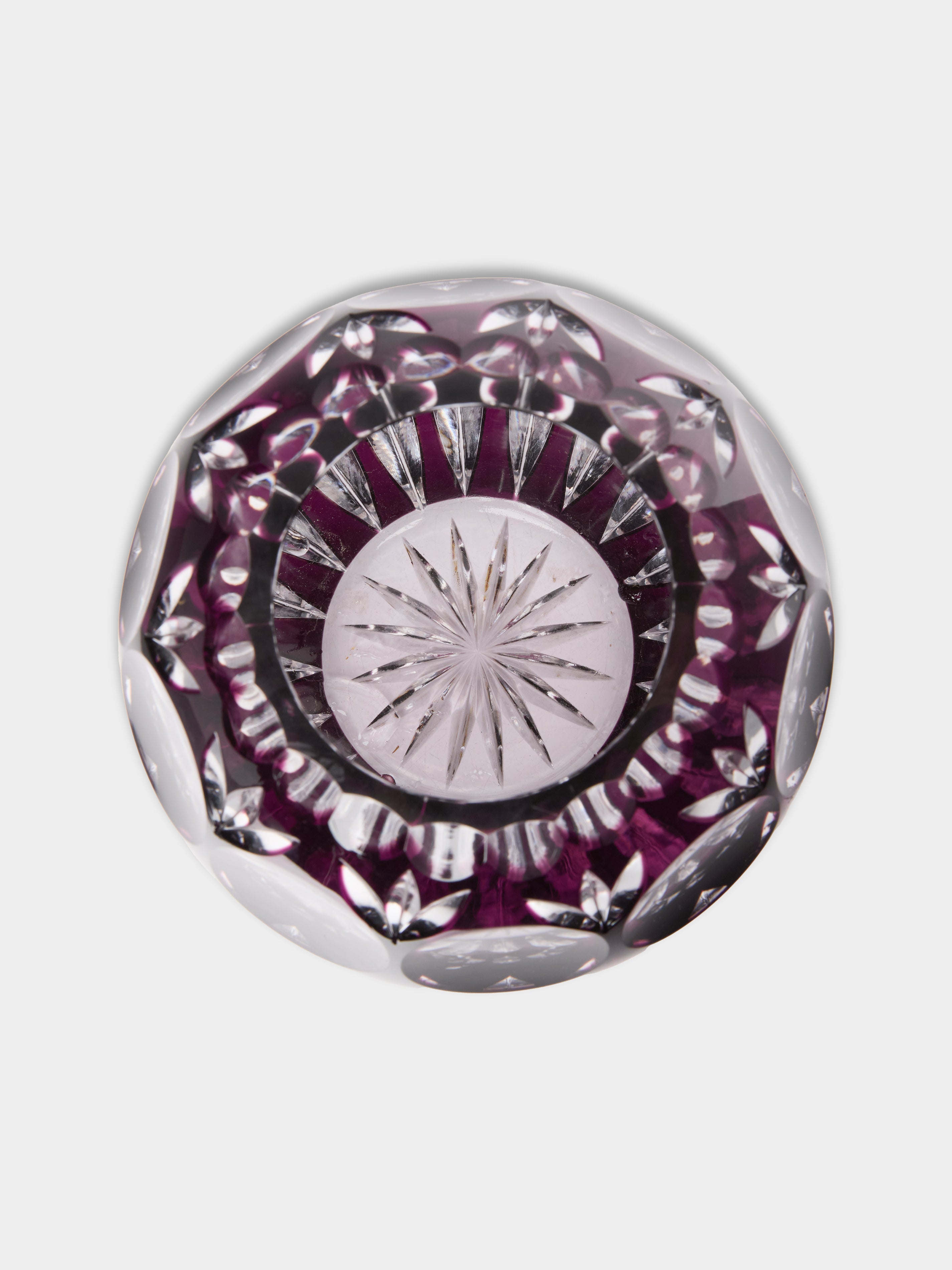 1950s Val Saint Lambert Crystal Vase (7.5in/19cm)