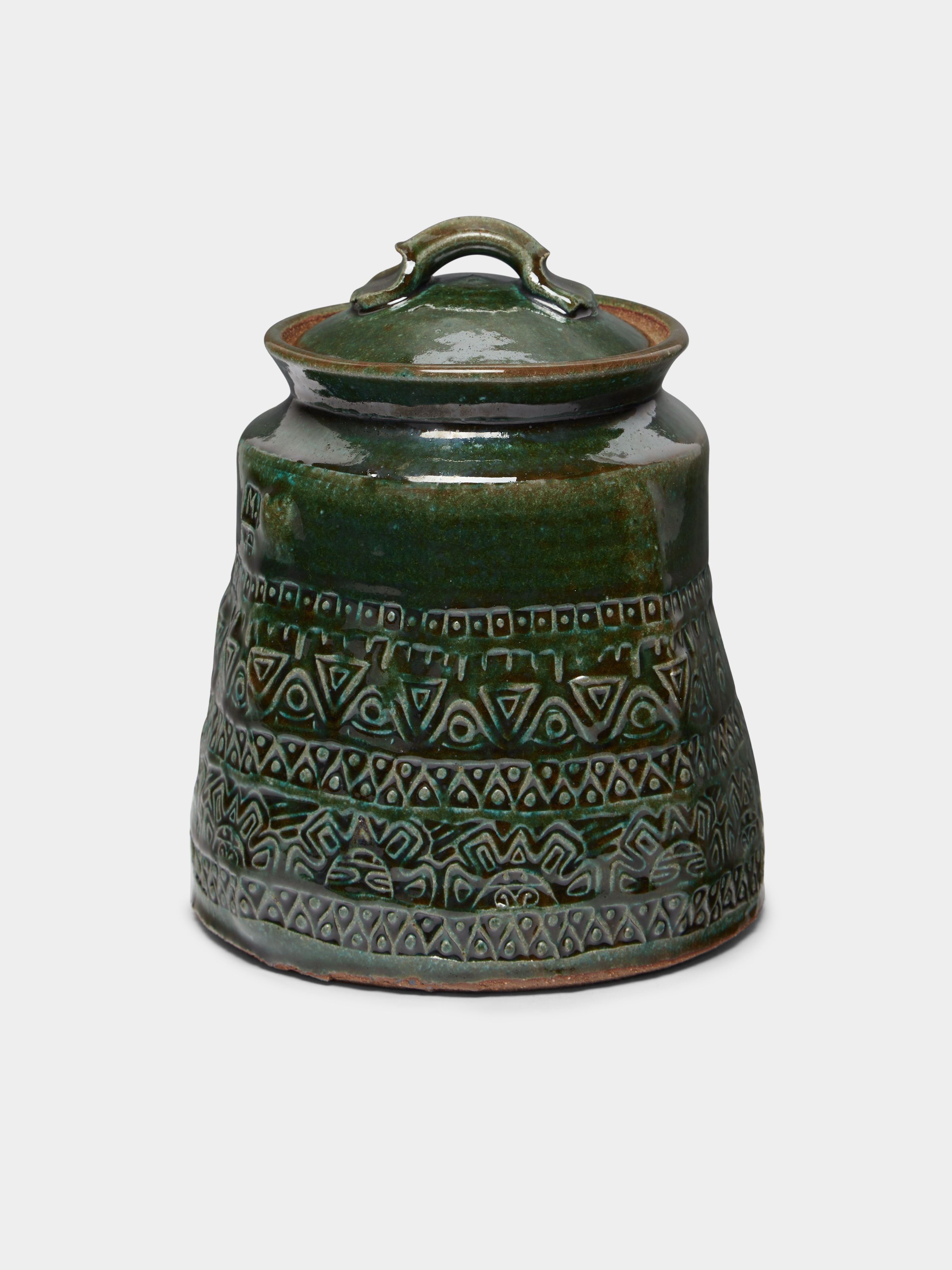Ceramic Patterned Lidded Jar