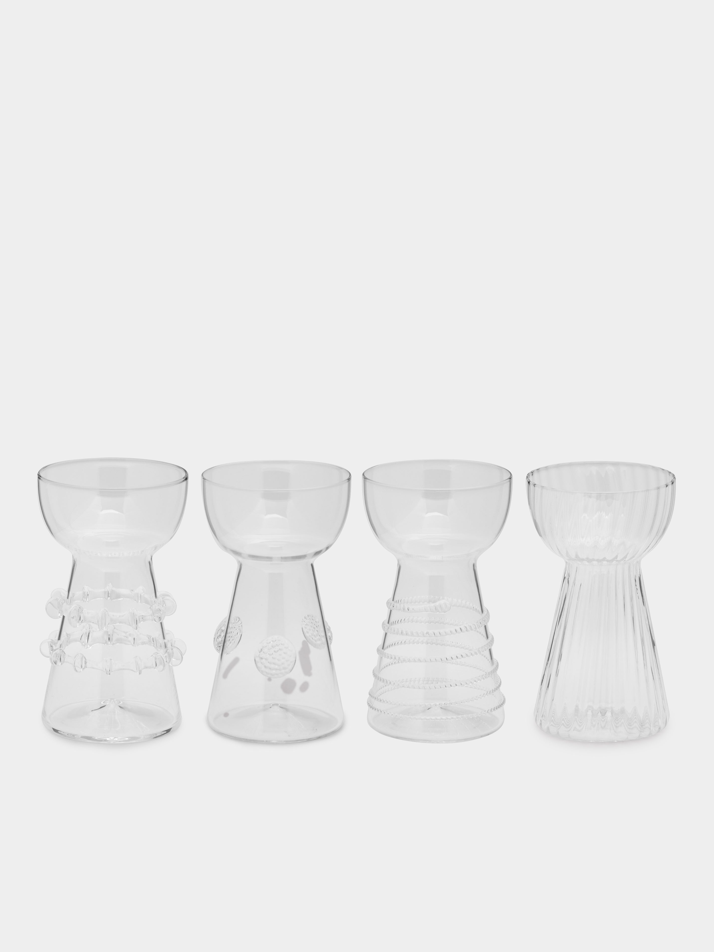 Hand-Blown Glass Bud Vases – 5in/13cm (Set of 4)