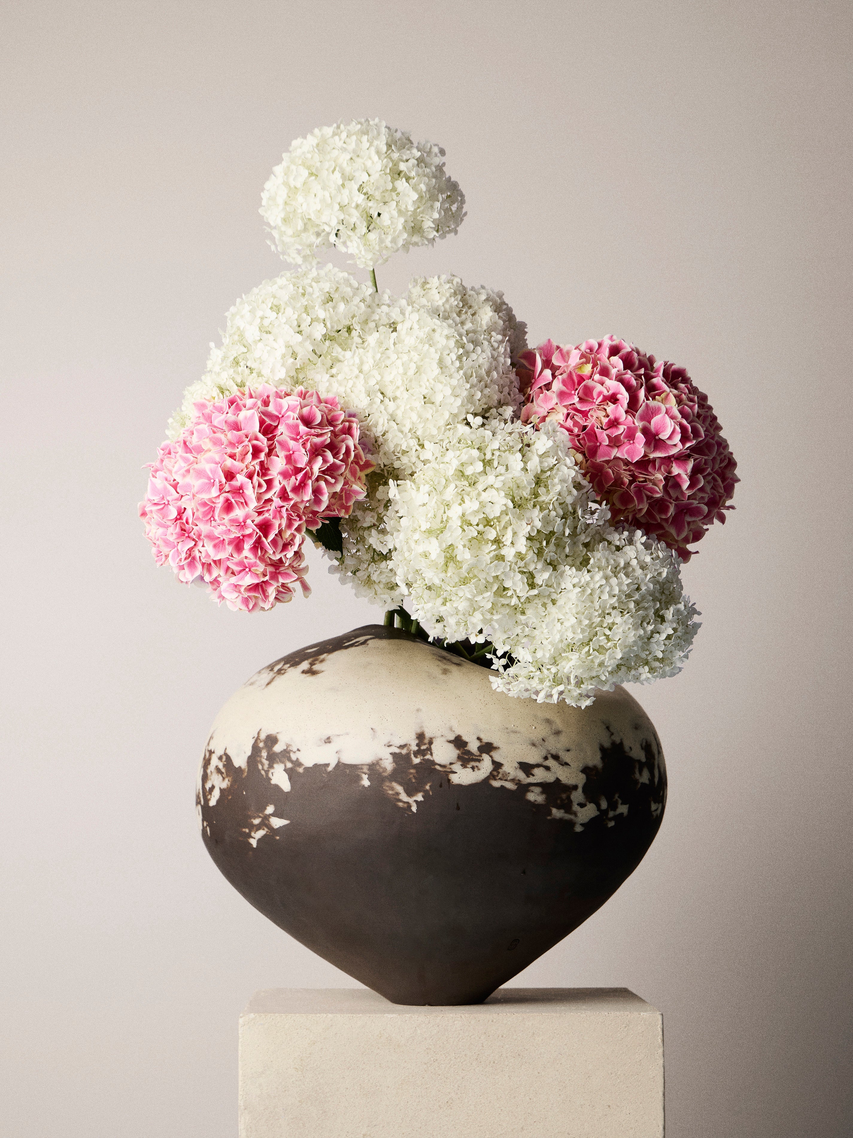 Hand-Formed Stoneware and Pyrite Vase (13.5in/34cm)