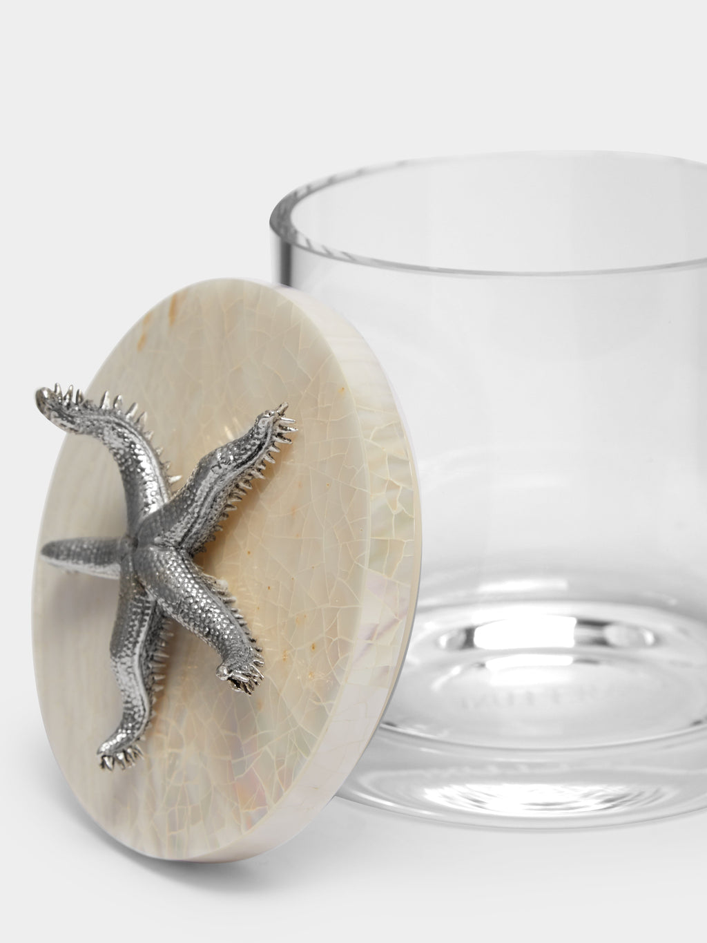 Starfish Silver-Plated, Shell and Glass Jar