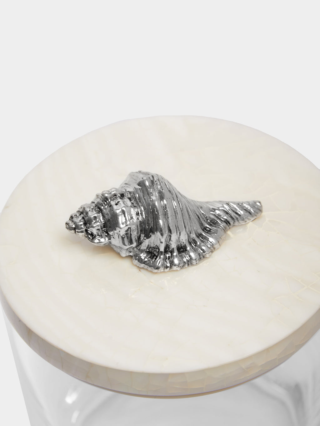 Shell Silver-Plated, Shell and Glass Jar