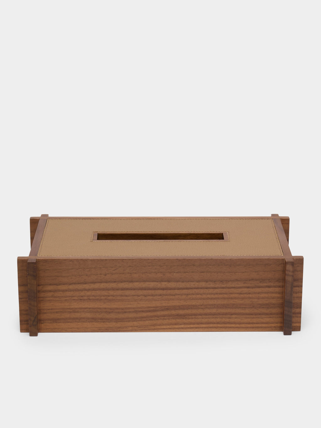 Structura Leather and Wood Tissue Holder