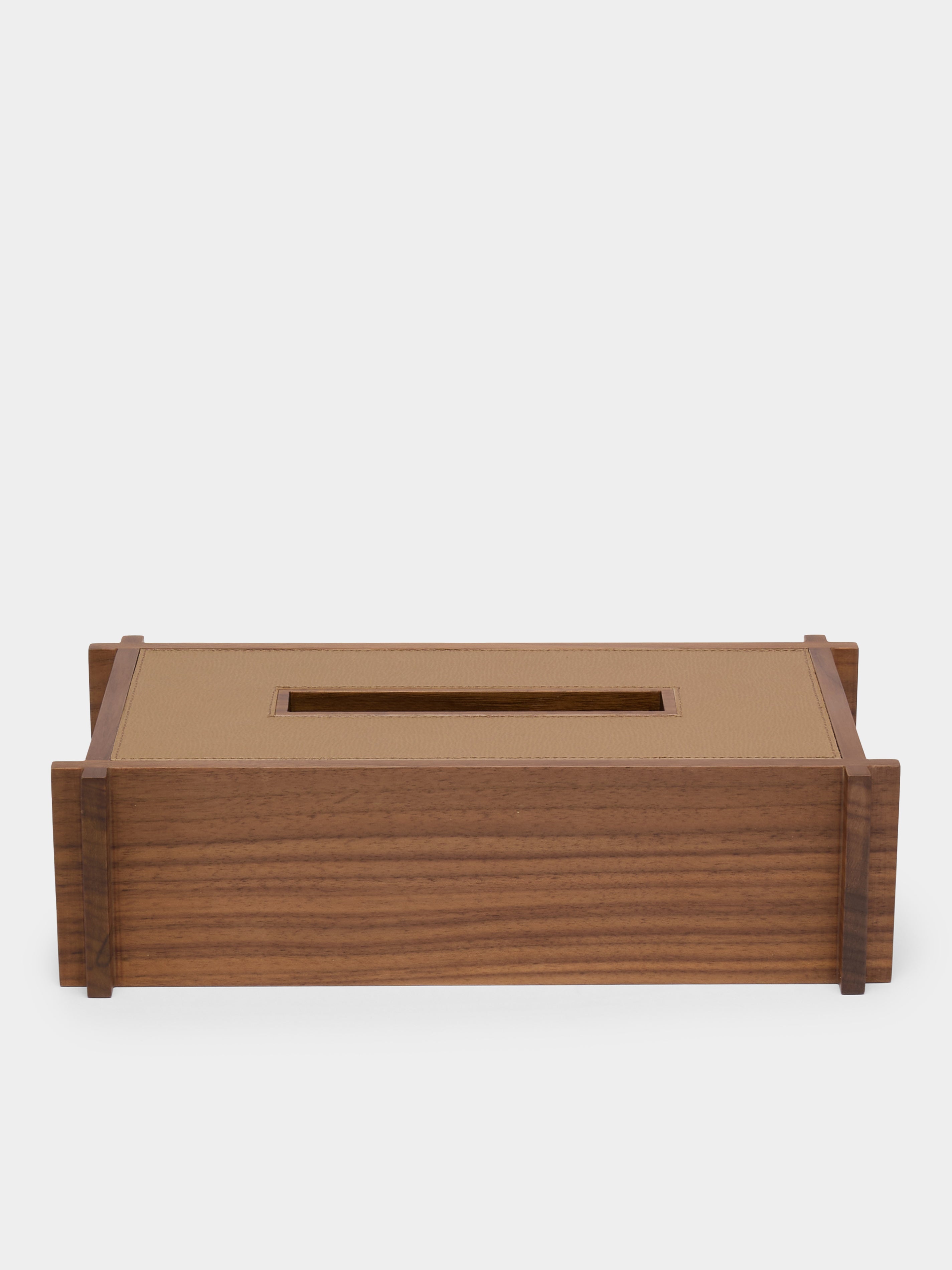 Structura Leather and Wood Tissue Holder