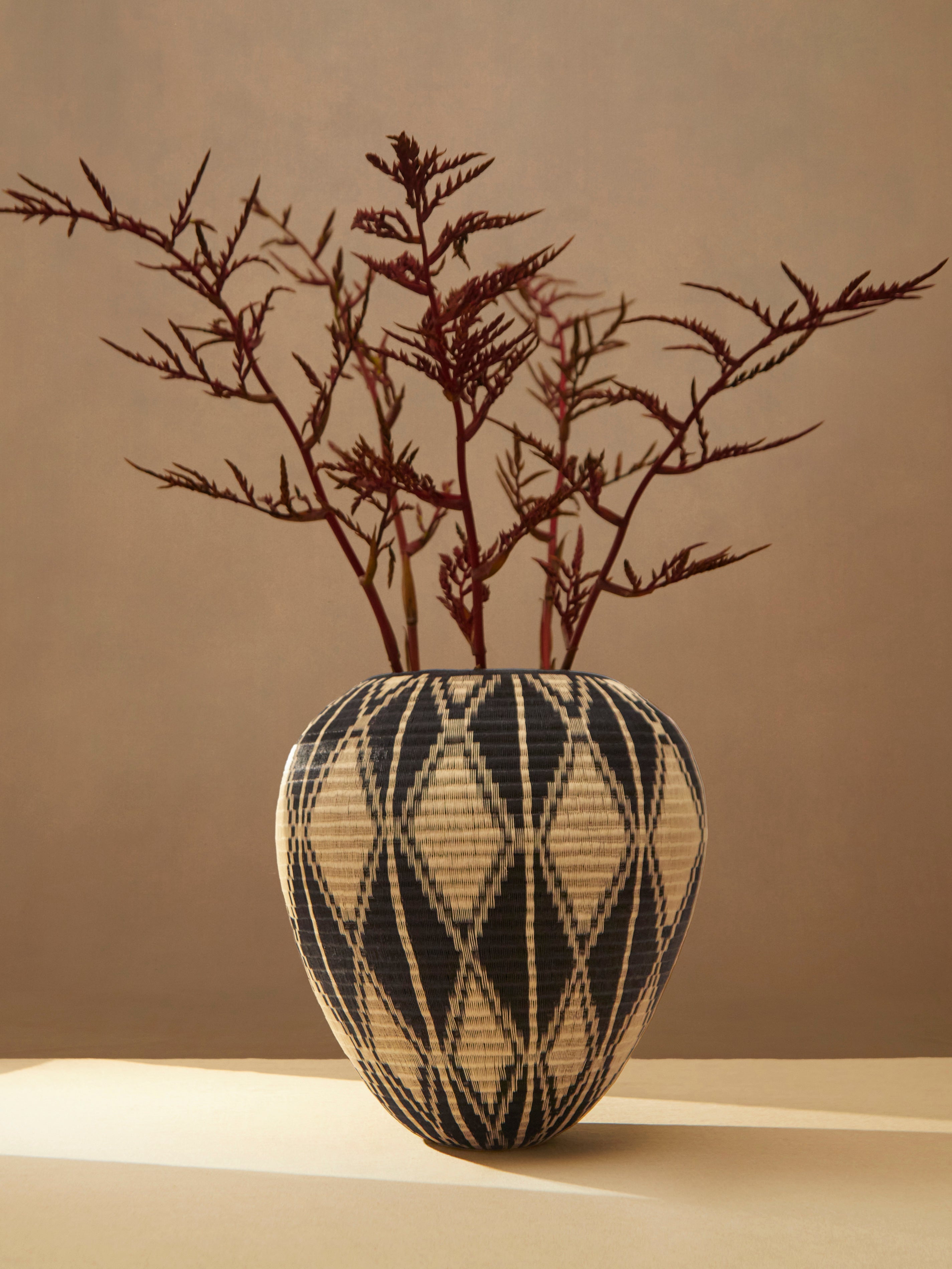 Diamond Handwoven Werregue Palm Large Basket