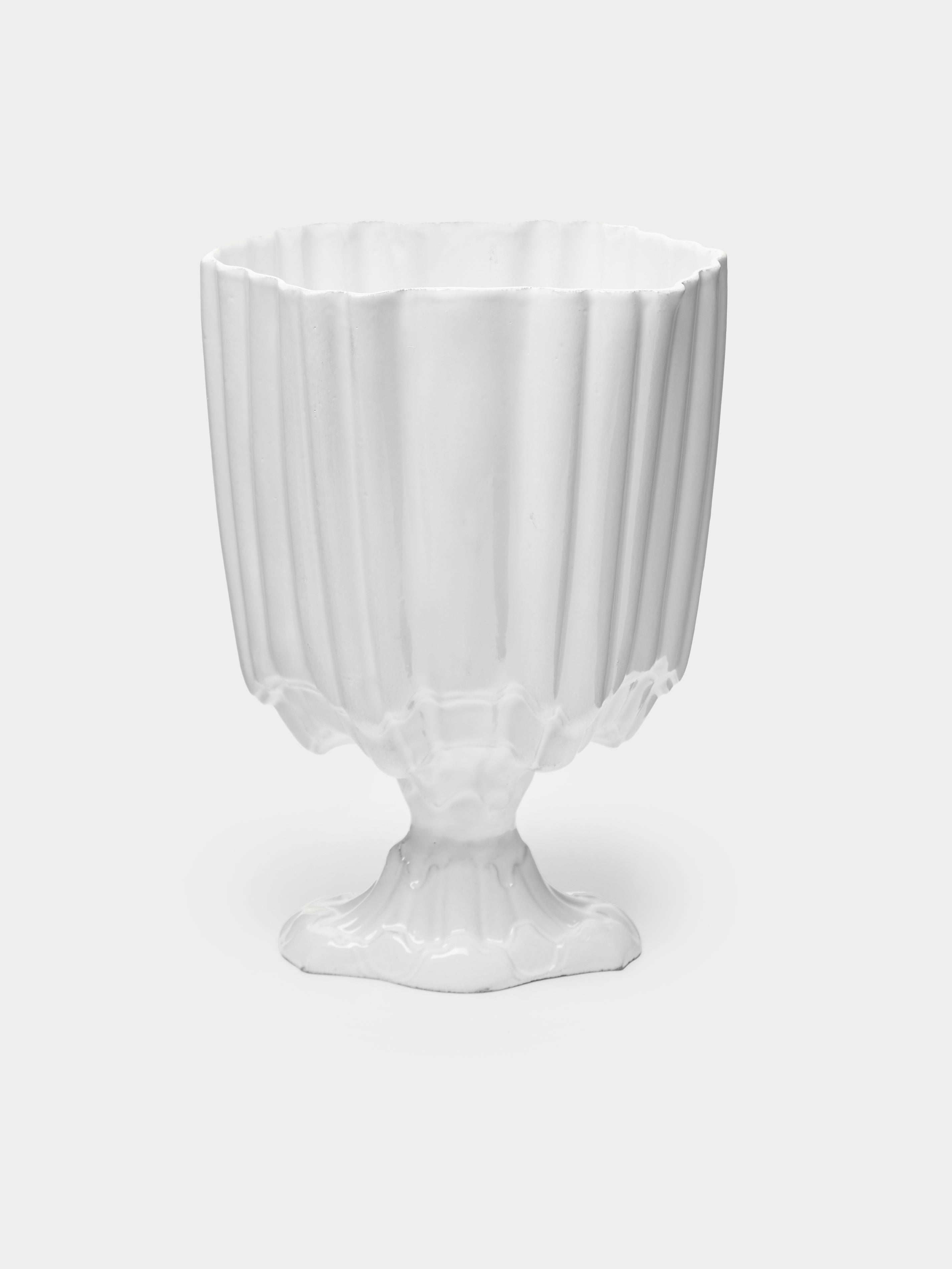 Rocaille Hand-Glazed Ceramic Vase (11in/28cm)