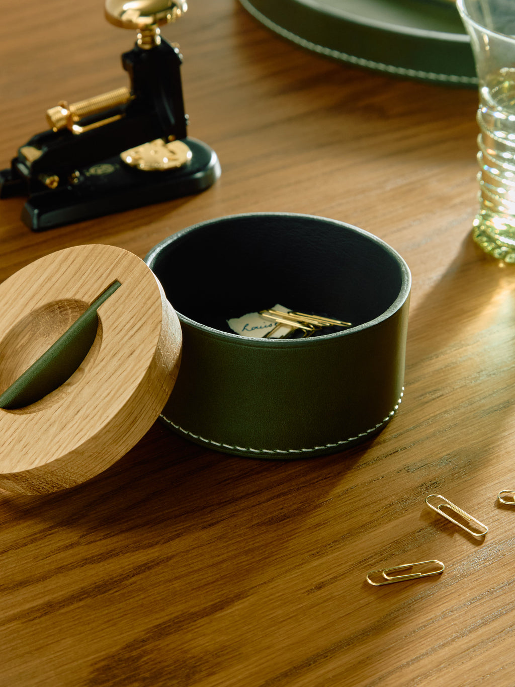 Mell Leather and Wood Low Box