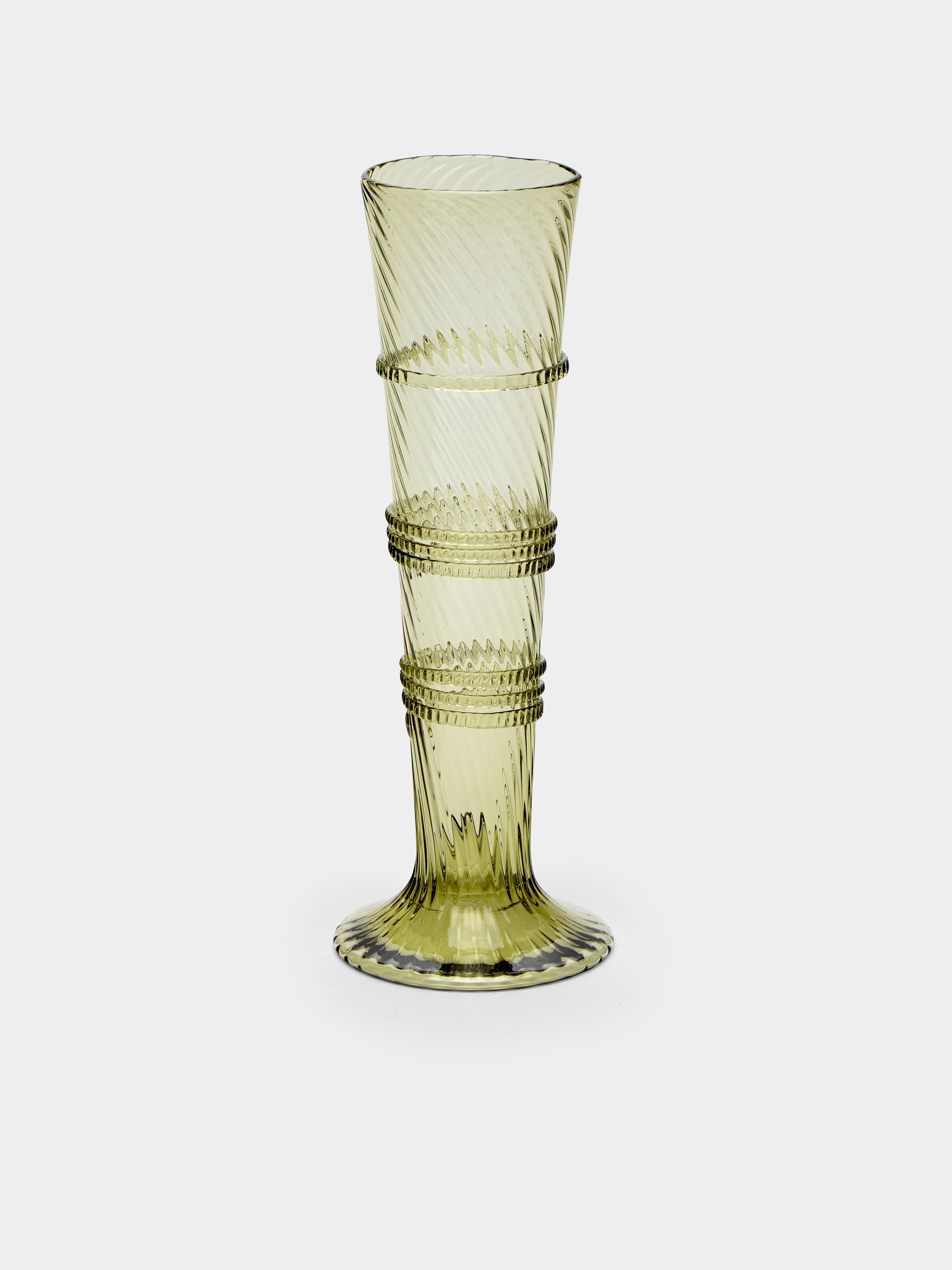 Hand-Blown Glass Tulip Vase (10in/25cm)