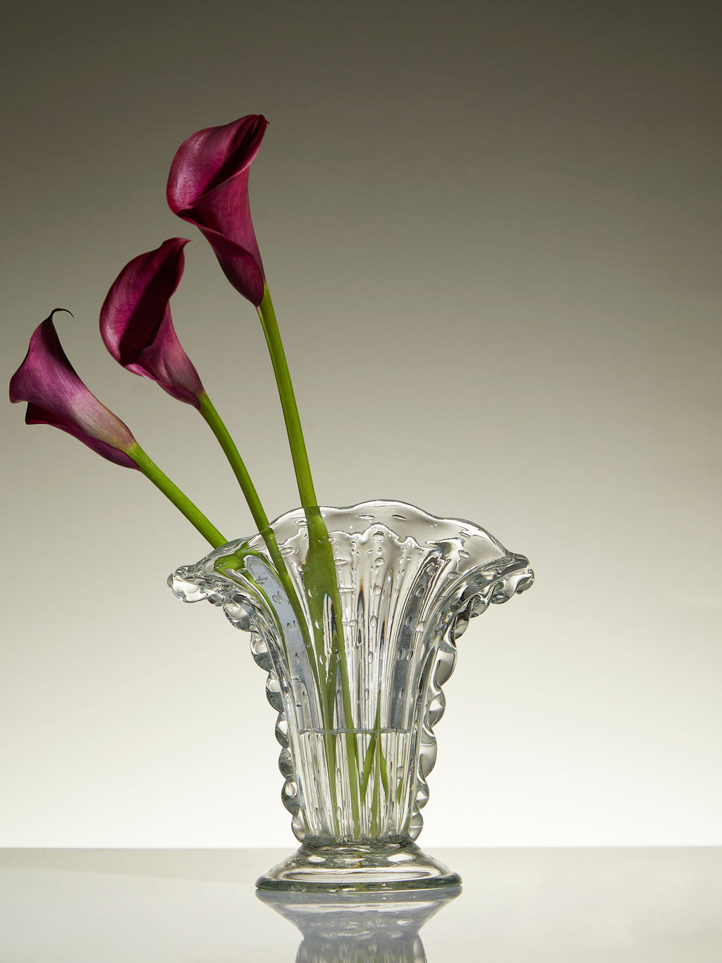 1960s Barovier & Toso Crystal Vase (8.5in/22cm)