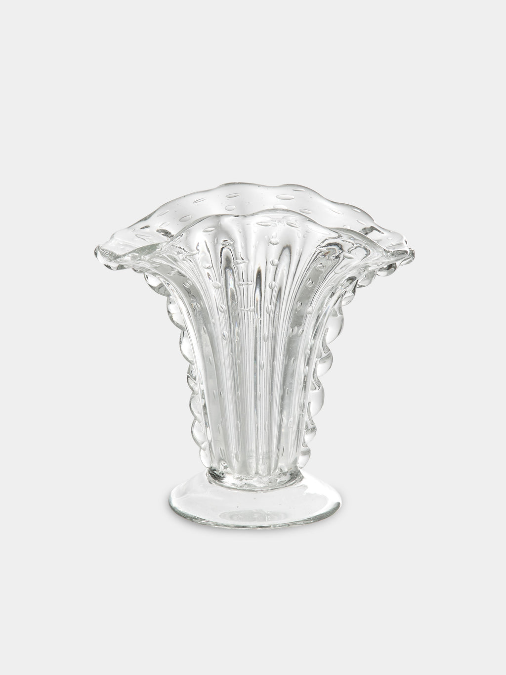 1960s Barovier & Toso Crystal Vase (8.5in/22cm)