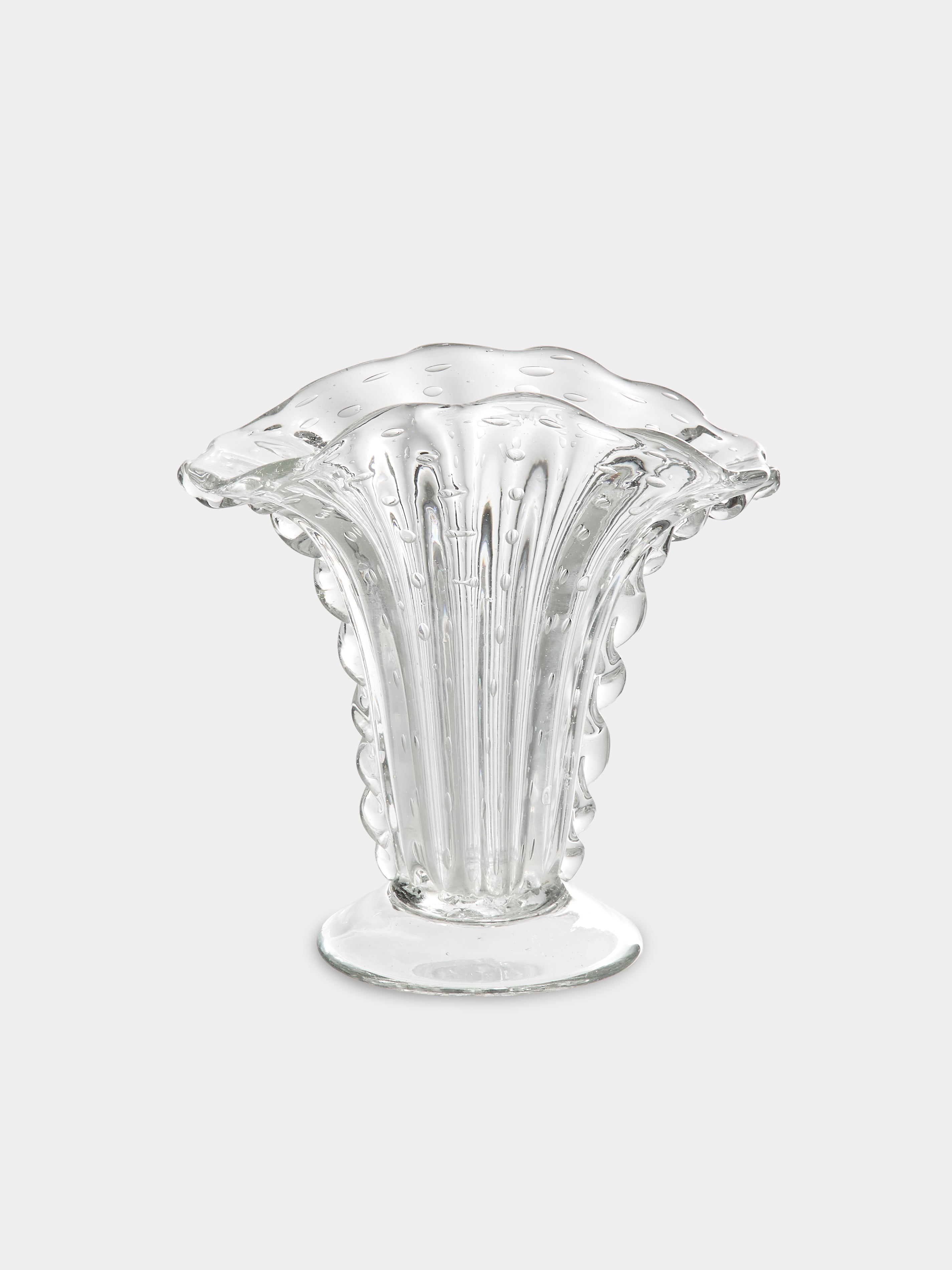 1960s Barovier & Toso Crystal Vase (8.5in/22cm)