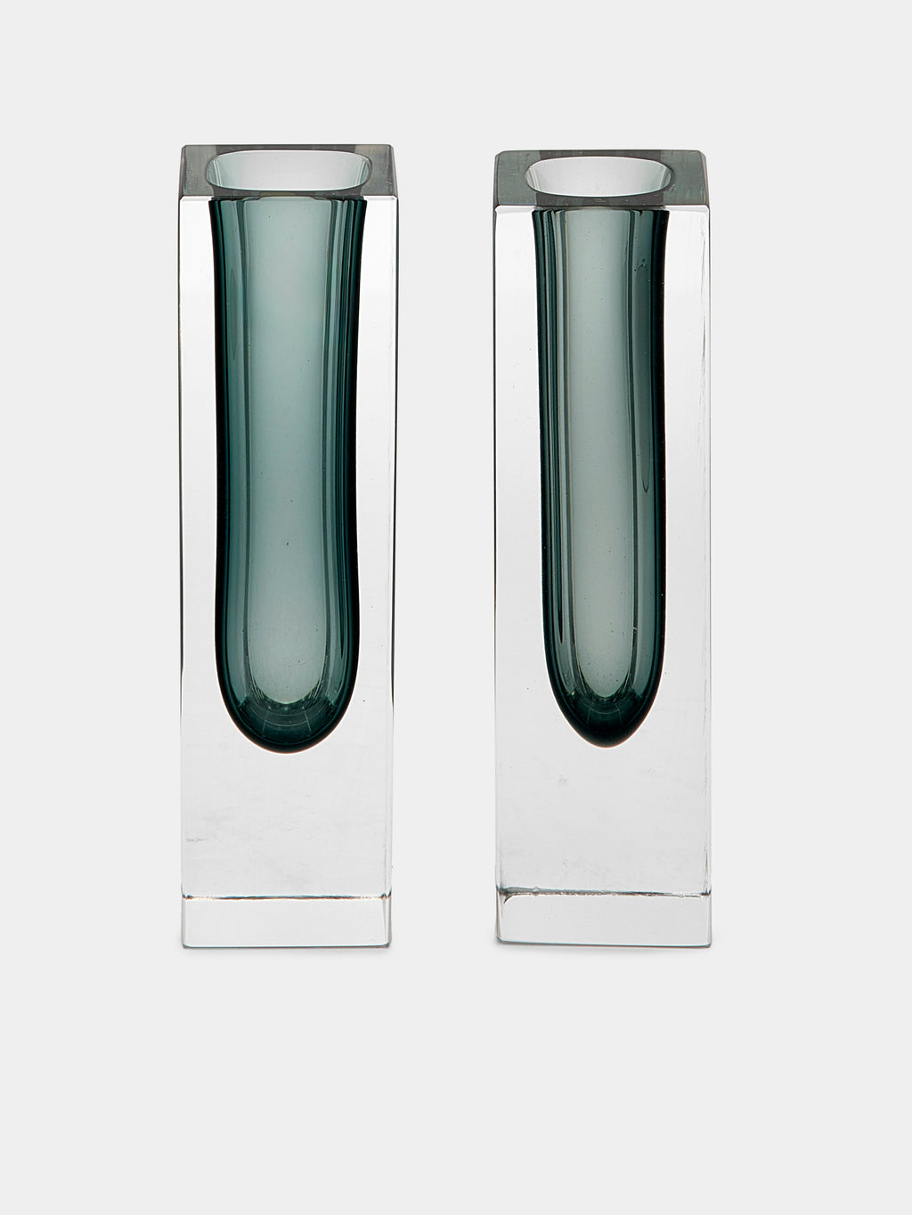 1970s Sommerso Murano Glass Bud Vases – 4in/10cm (Set of 2)